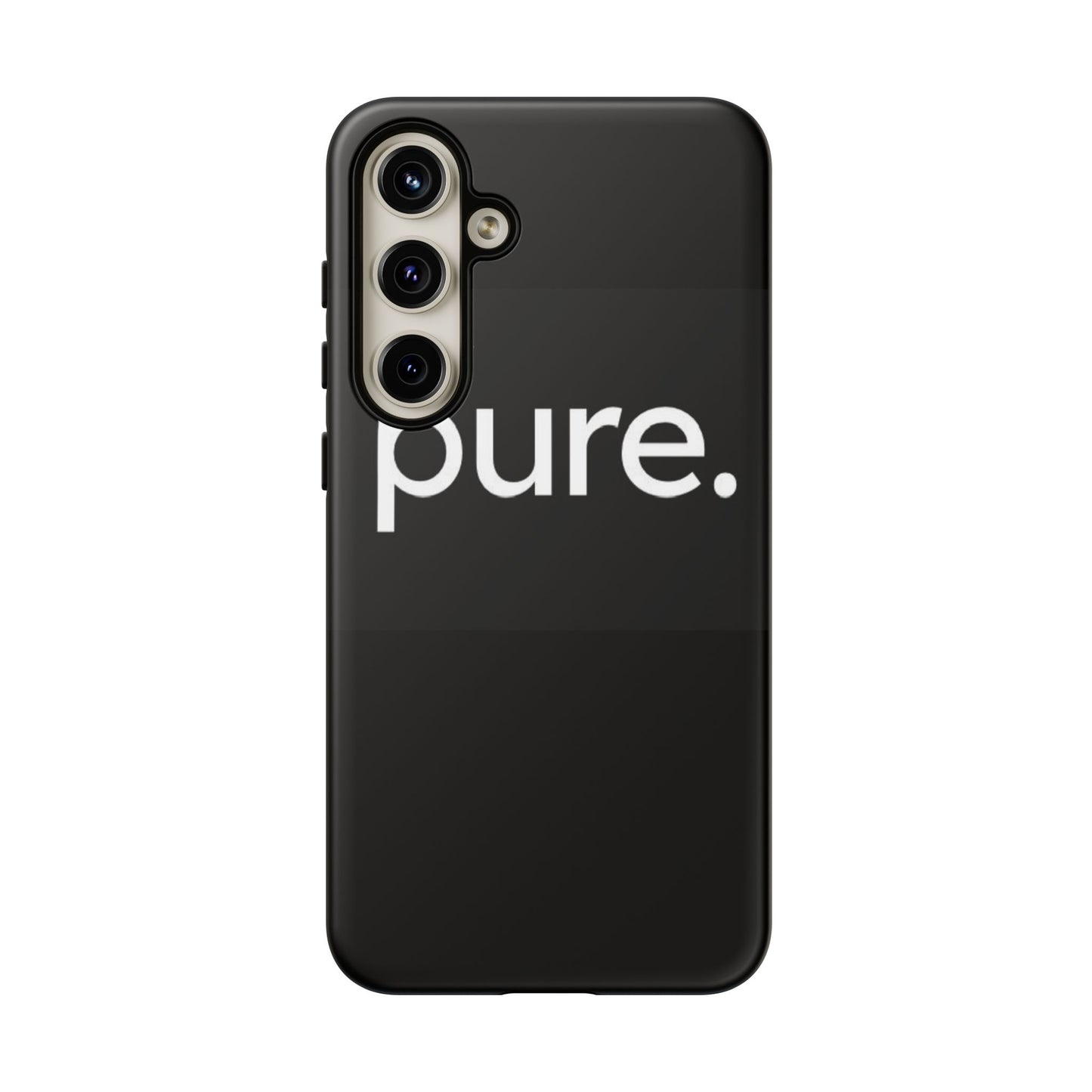 Branded Phone Case - Pure Design, Black Phone Cover, Stylish Merchandise