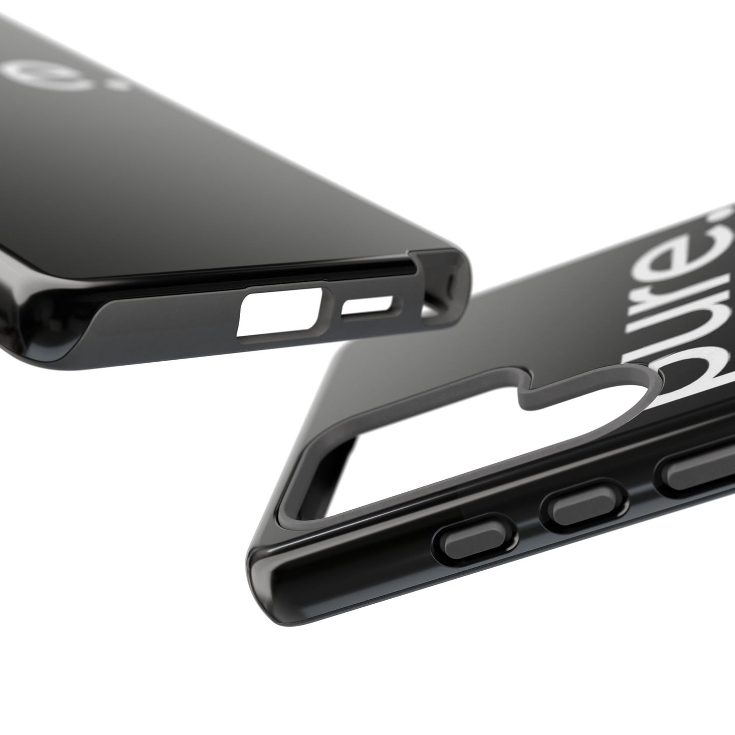 Branded Phone Case - Pure Design, Black Phone Cover, Stylish Merchandise