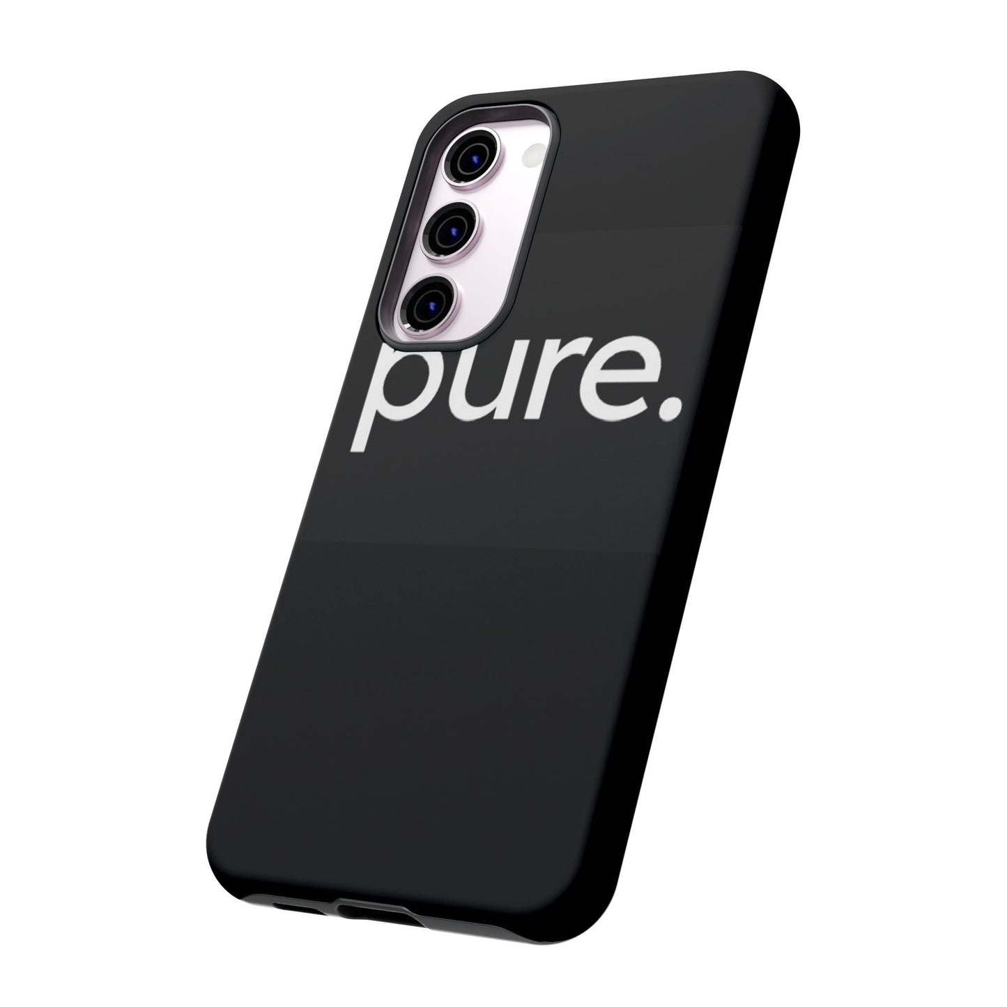 Branded Phone Case - Pure Design, Black Phone Cover, Stylish Merchandise