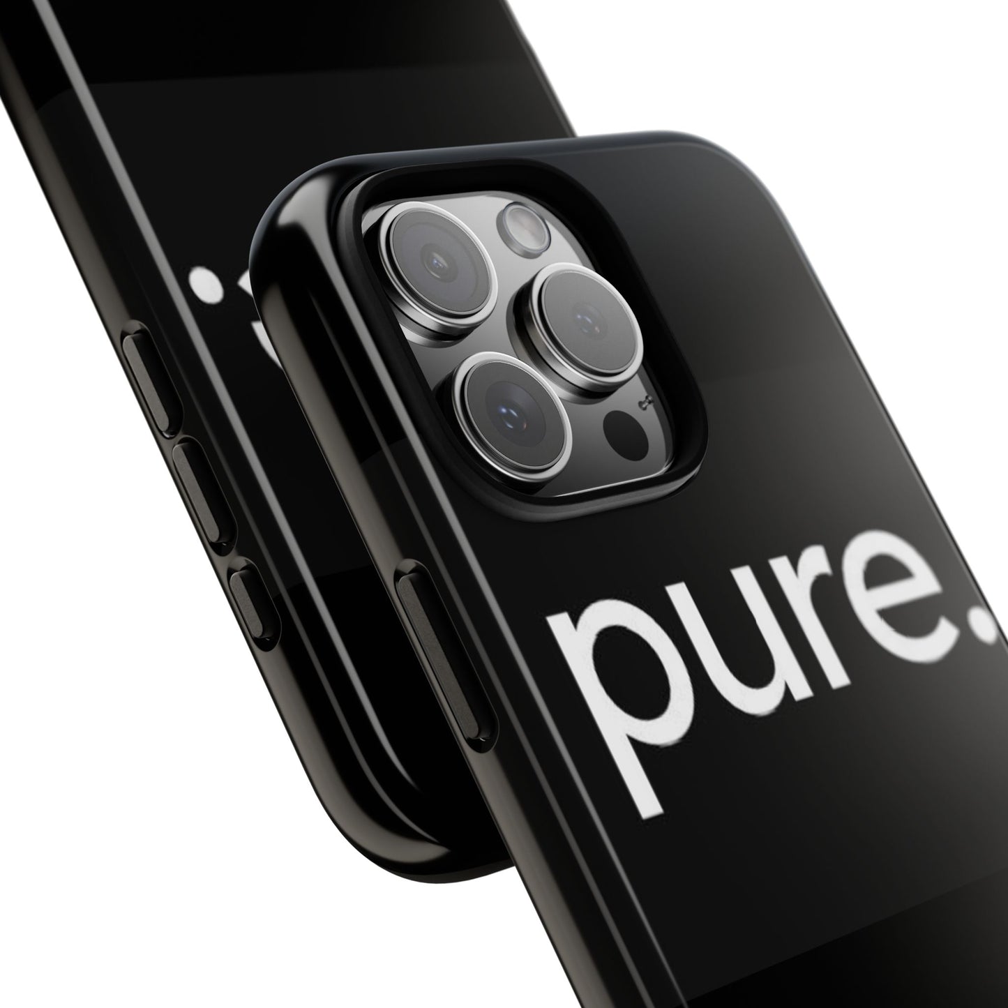 Branded Phone Case - Pure Design, Black Phone Cover, Stylish Merchandise