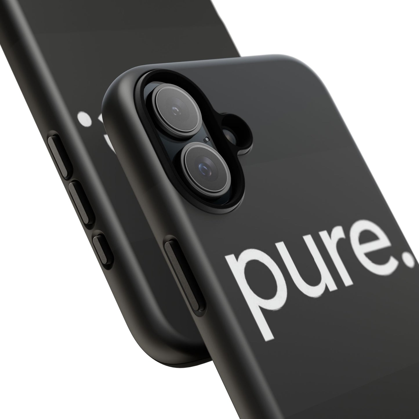 Branded Phone Case - Pure Design, Black Phone Cover, Stylish Merchandise