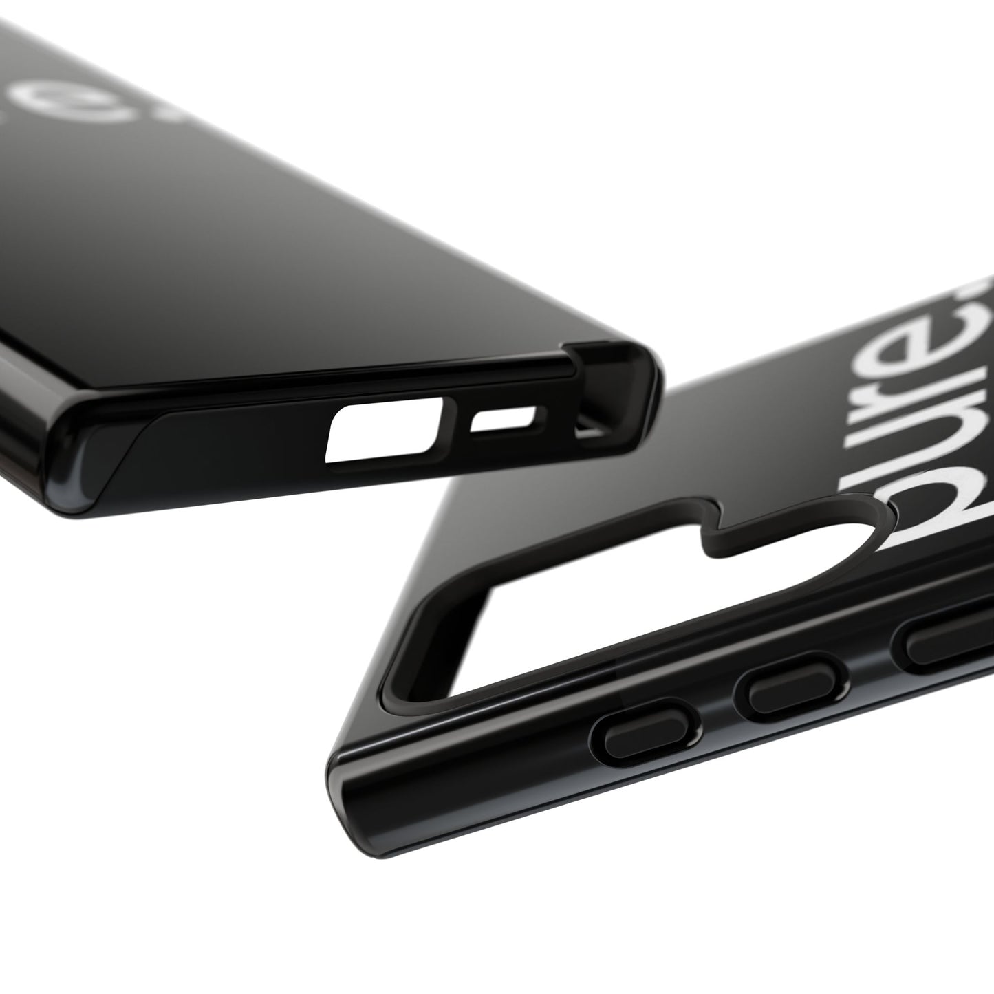 Branded Phone Case - Pure Design, Black Phone Cover, Stylish Merchandise