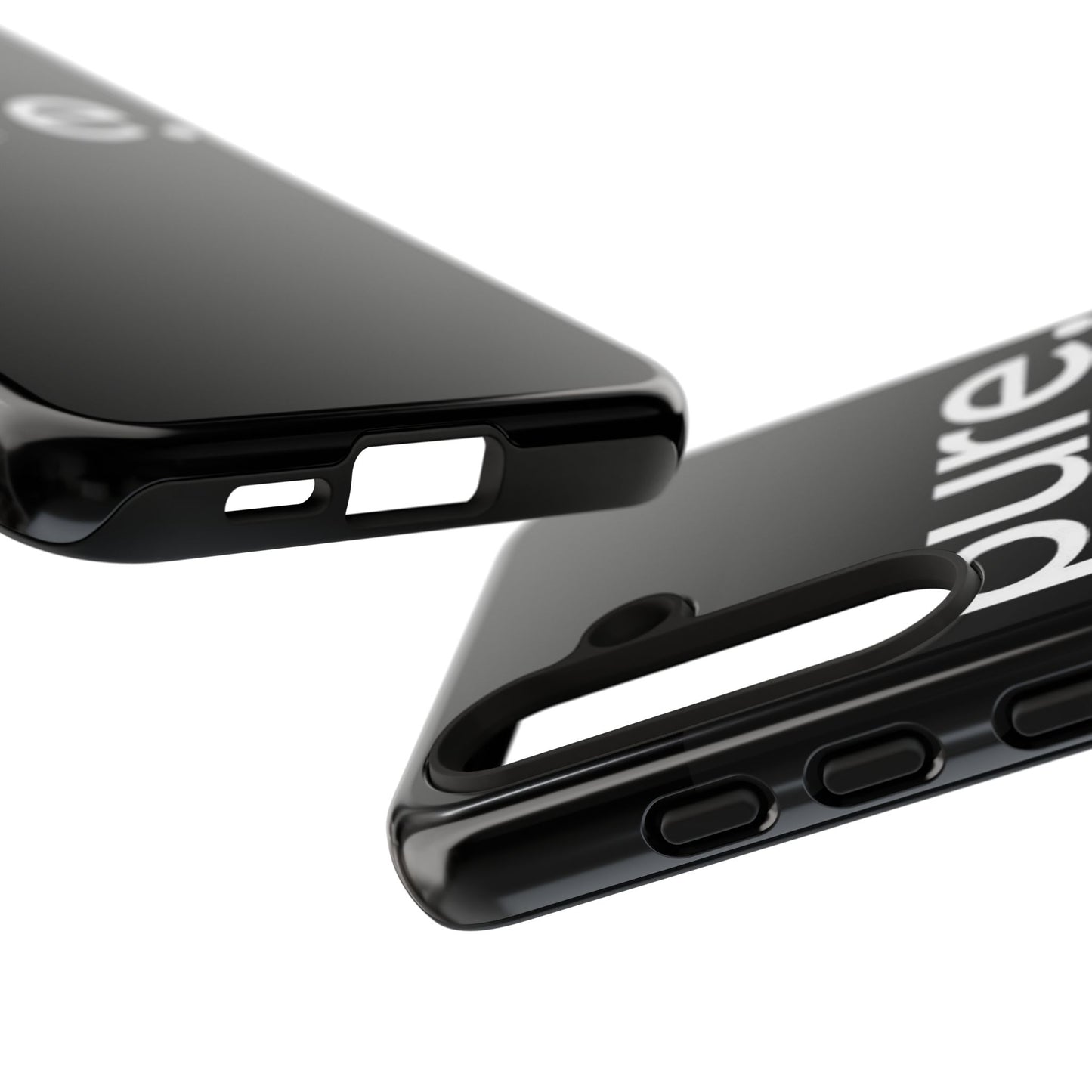 Branded Phone Case - Pure Design, Black Phone Cover, Stylish Merchandise