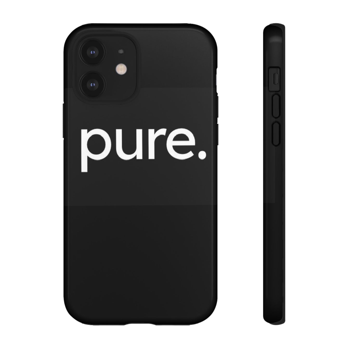 Branded Phone Case - Pure Design, Black Phone Cover, Stylish Merchandise