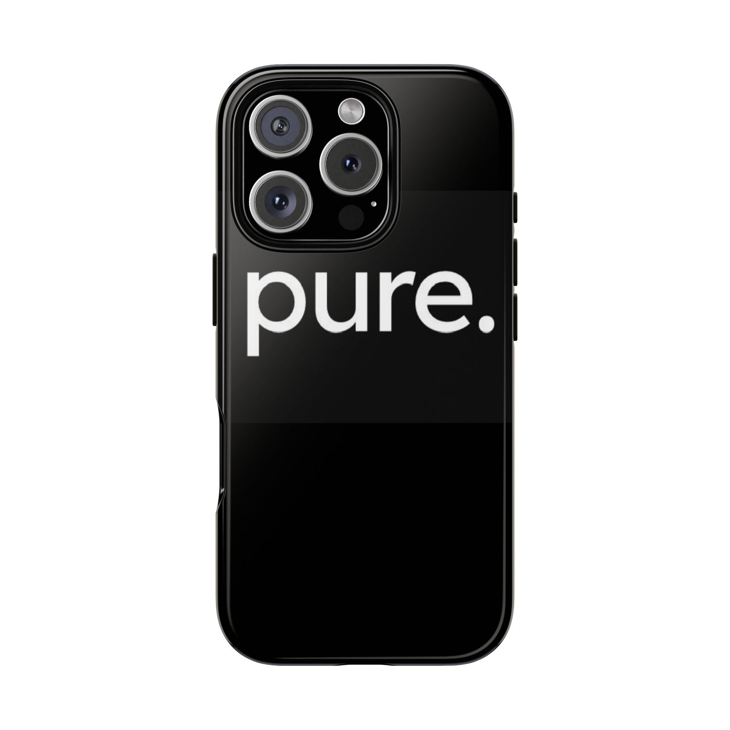 Branded Phone Case - Pure Design, Black Phone Cover, Stylish Merchandise