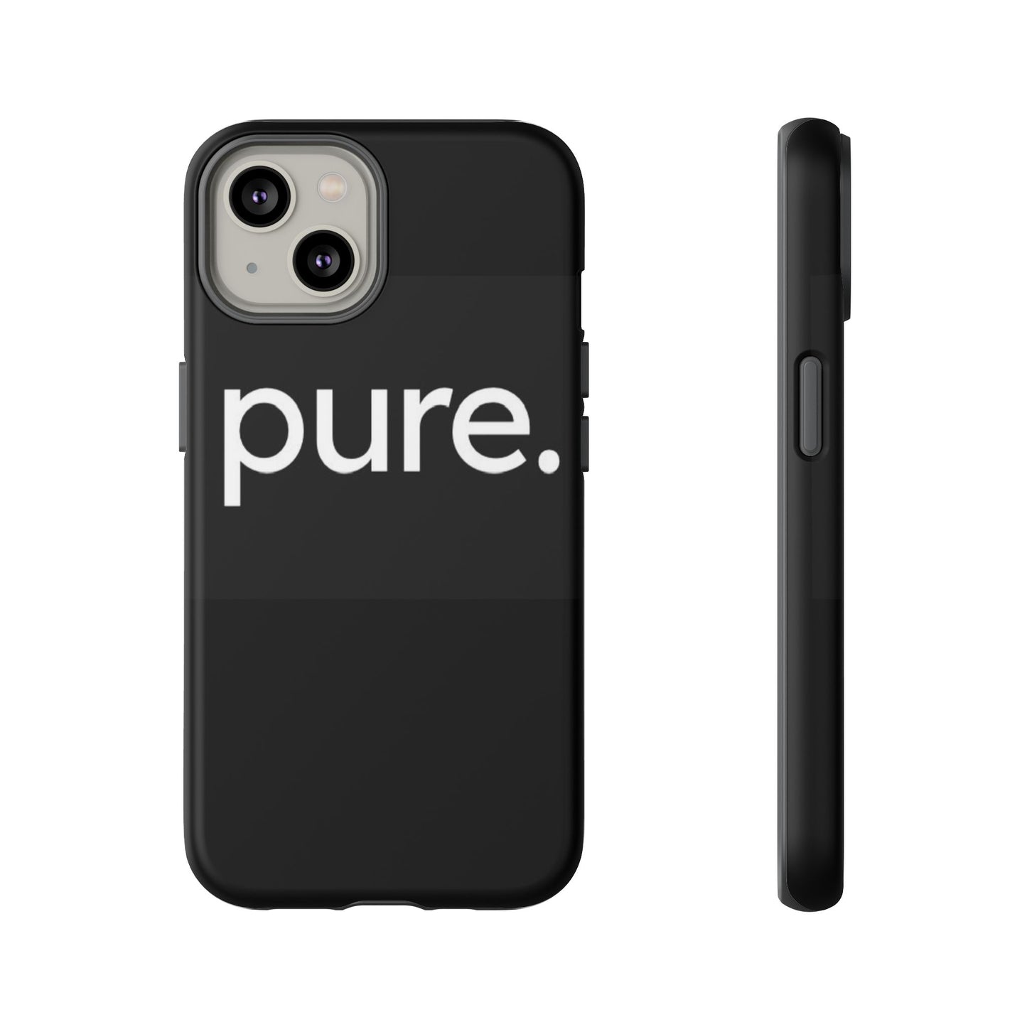 Branded Phone Case - Pure Design, Black Phone Cover, Stylish Merchandise
