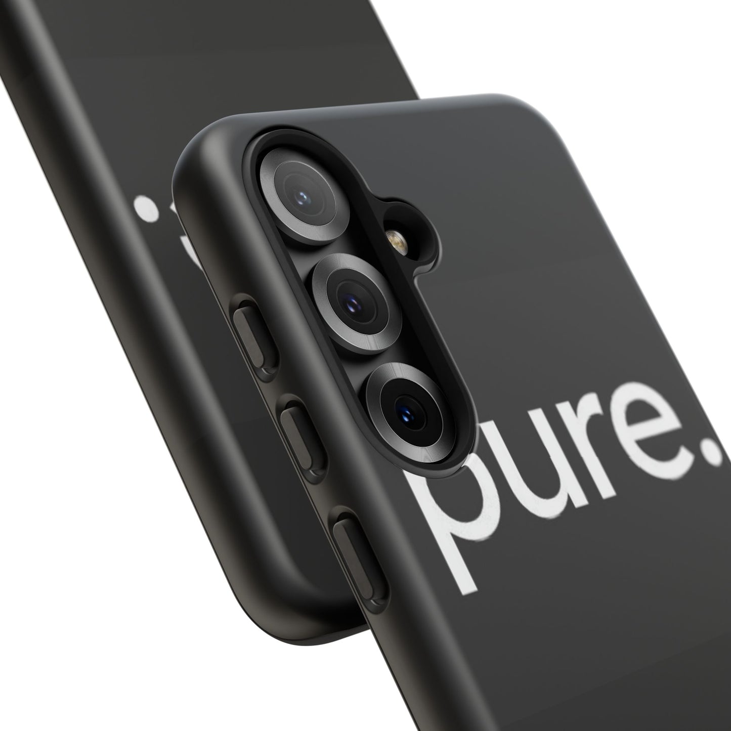 Branded Phone Case - Pure Design, Black Phone Cover, Stylish Merchandise