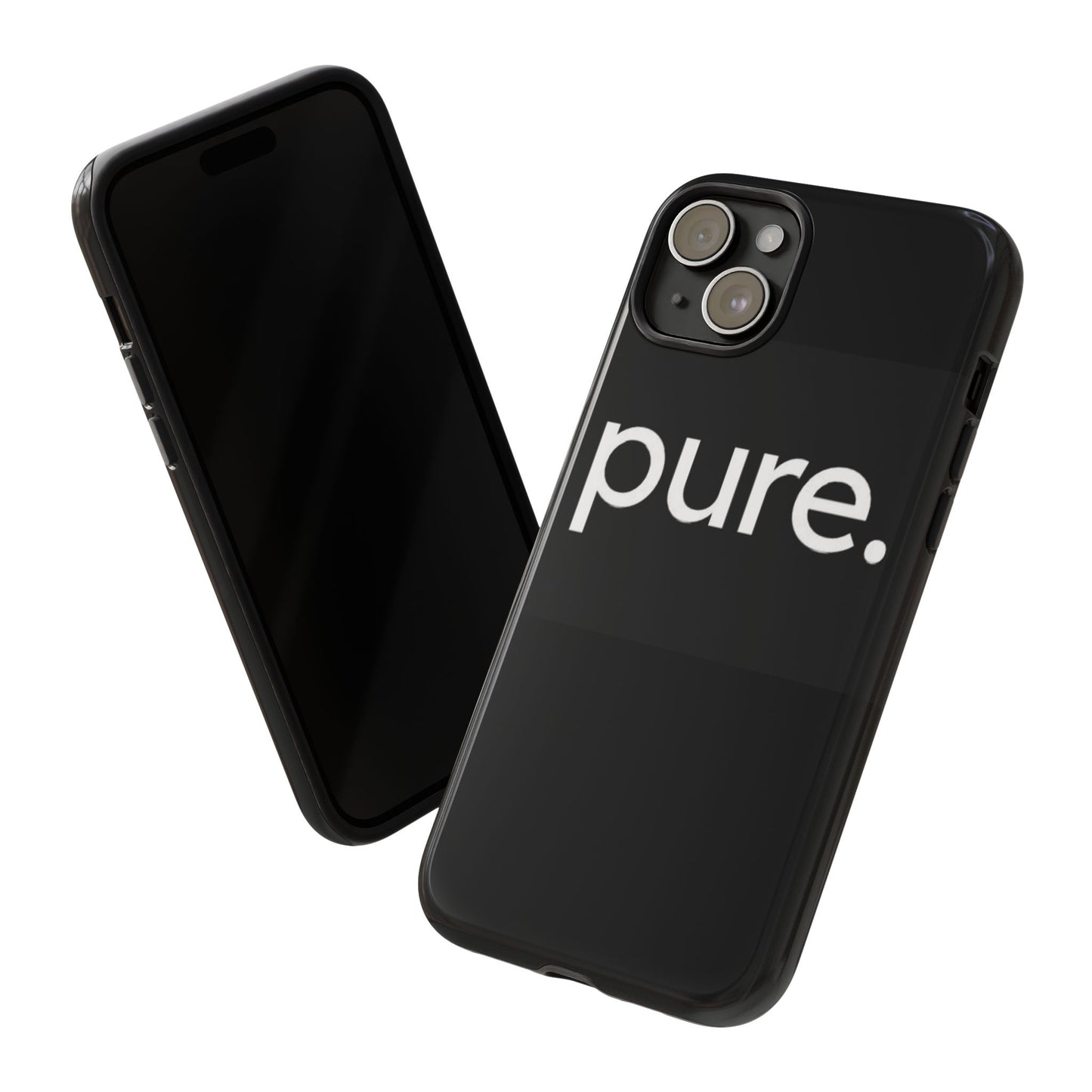 Branded Phone Case - Pure Design, Black Phone Cover, Stylish Merchandise