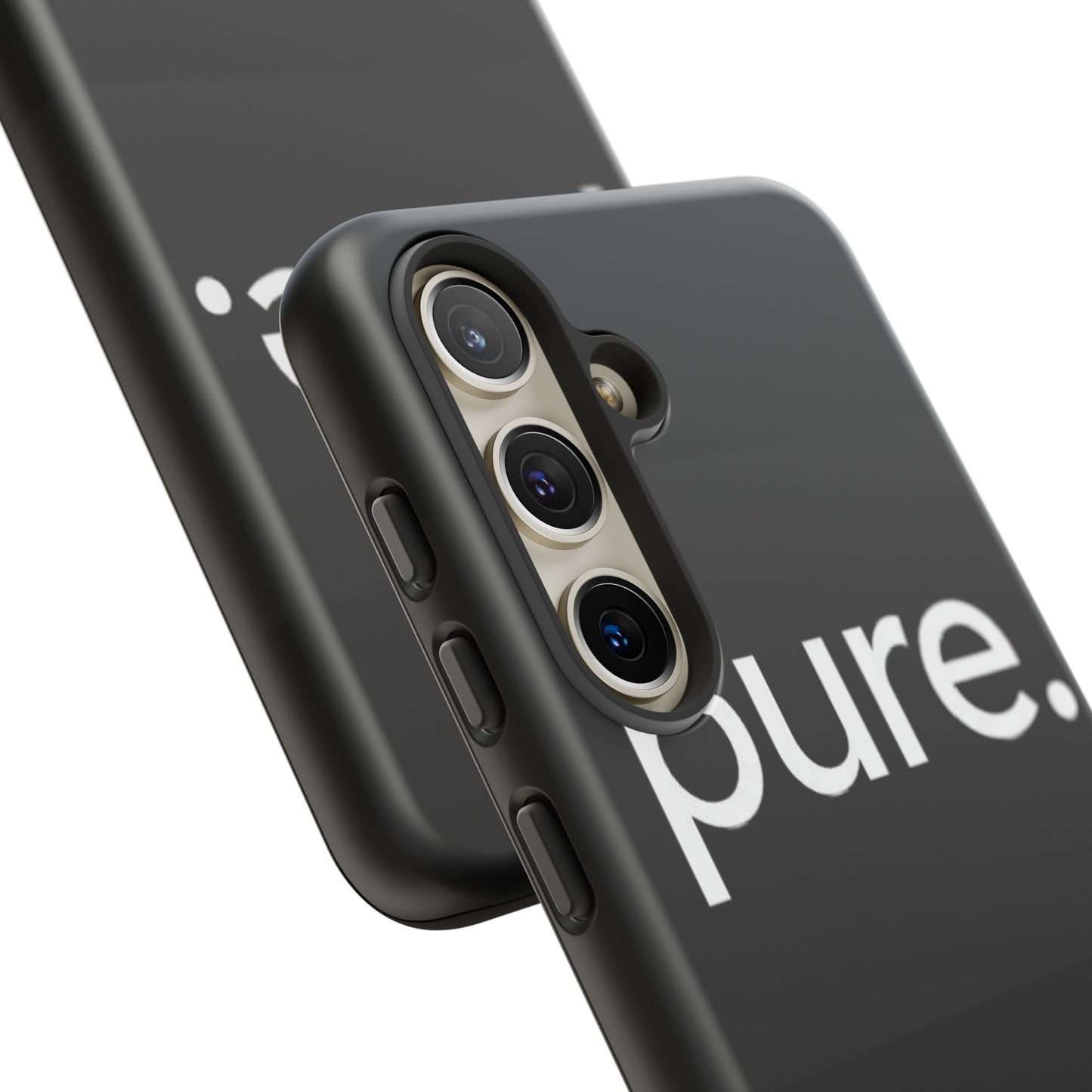Branded Phone Case - Pure Design, Black Phone Cover, Stylish Merchandise