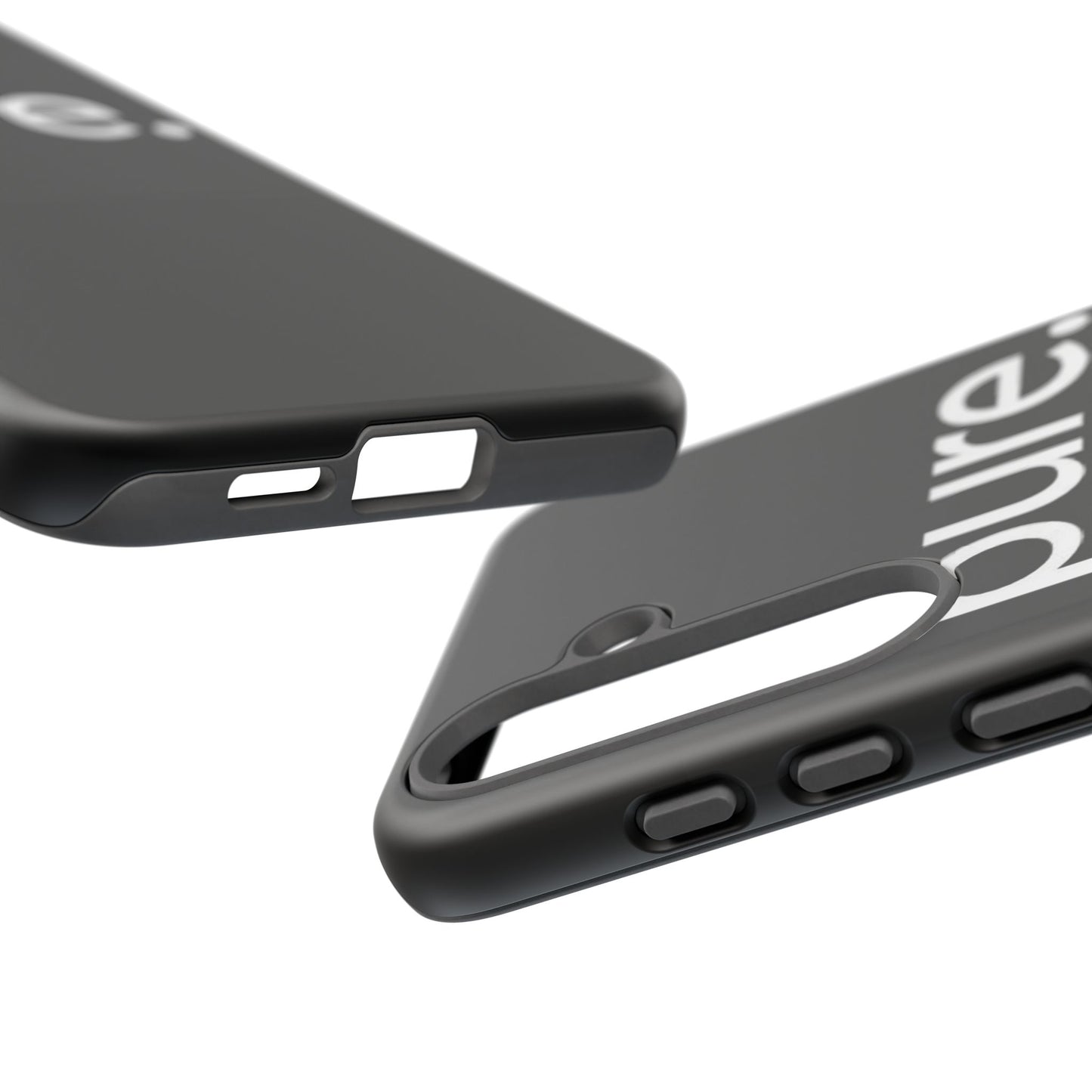 Branded Phone Case - Pure Design, Black Phone Cover, Stylish Merchandise