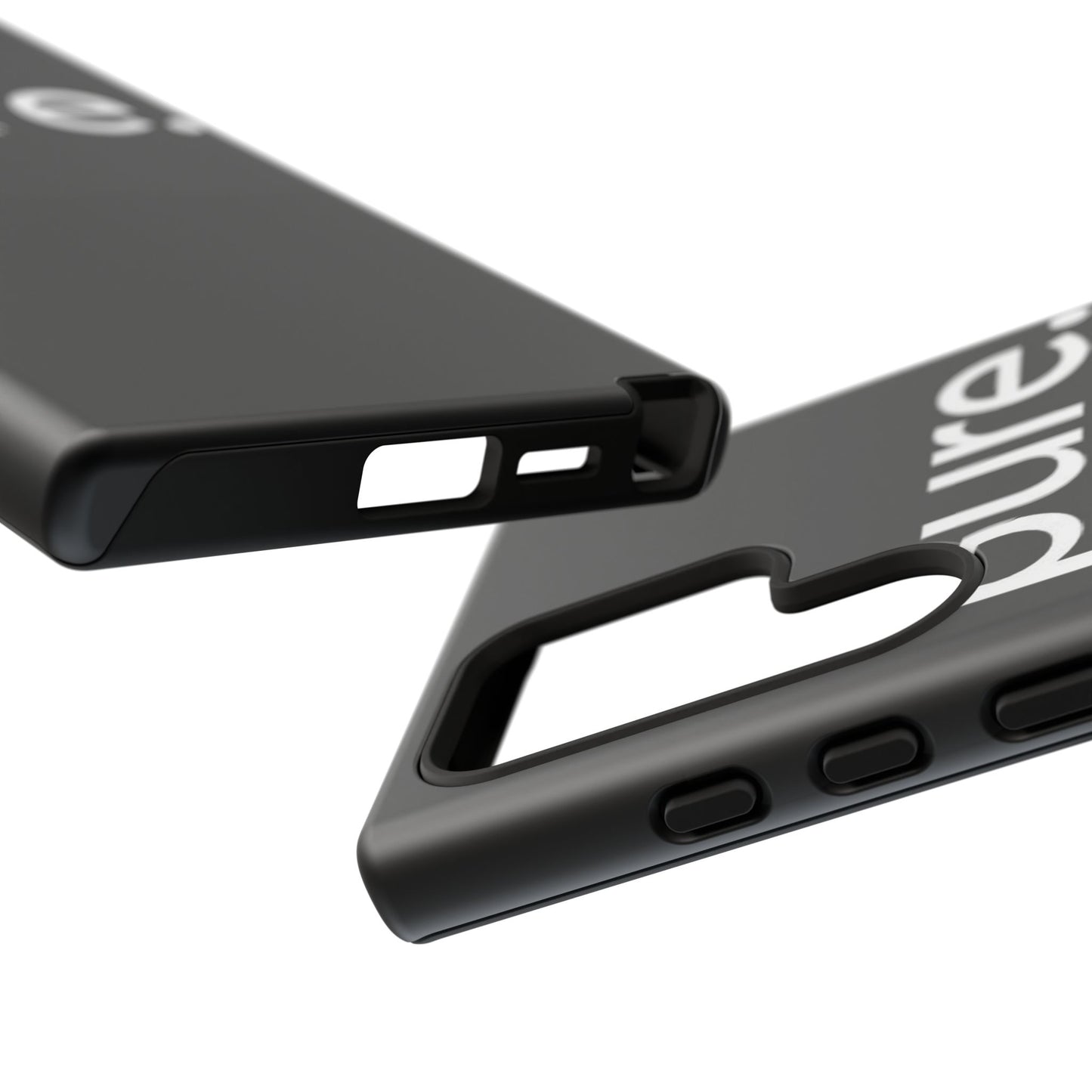 Branded Phone Case - Pure Design, Black Phone Cover, Stylish Merchandise