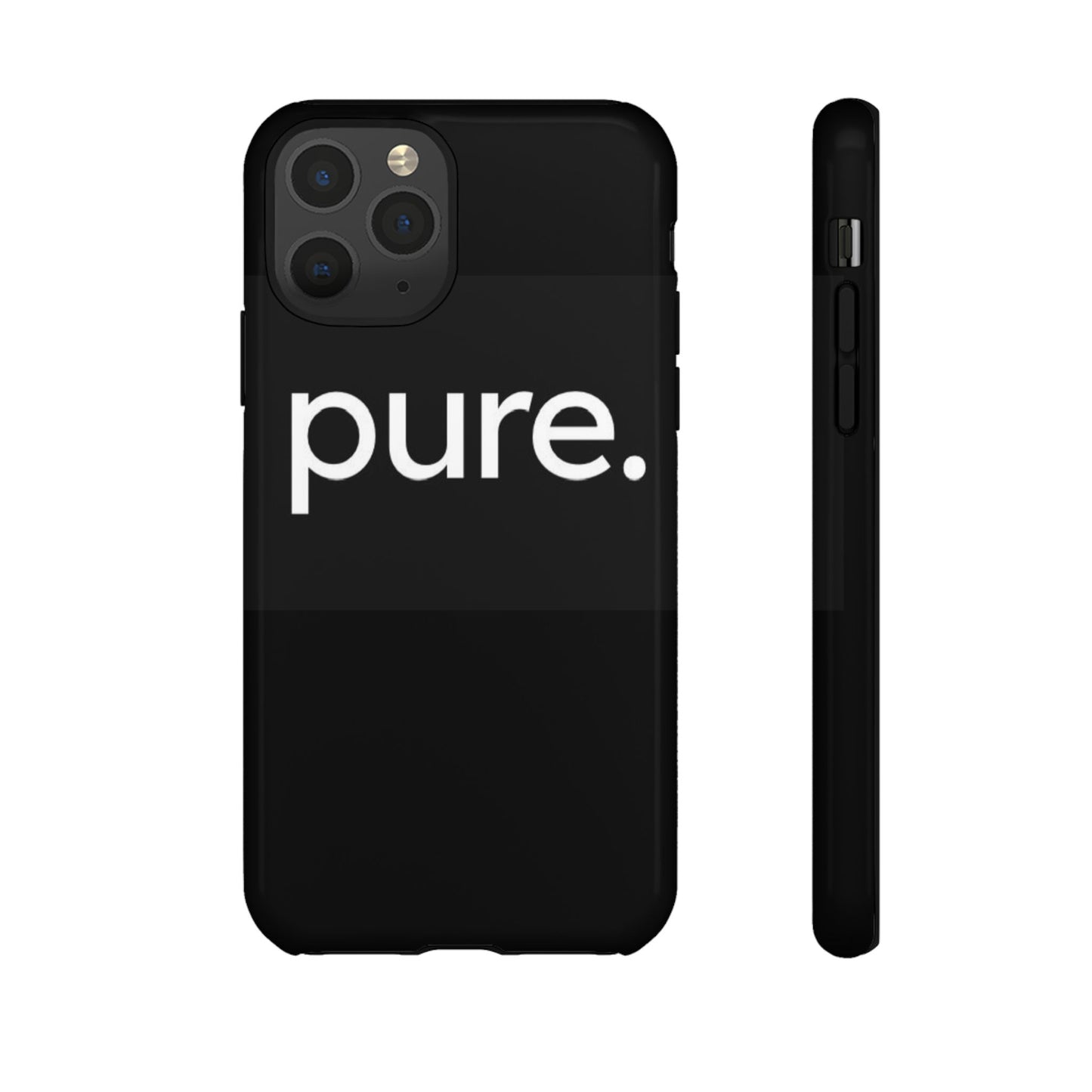 Branded Phone Case - Pure Design, Black Phone Cover, Stylish Merchandise