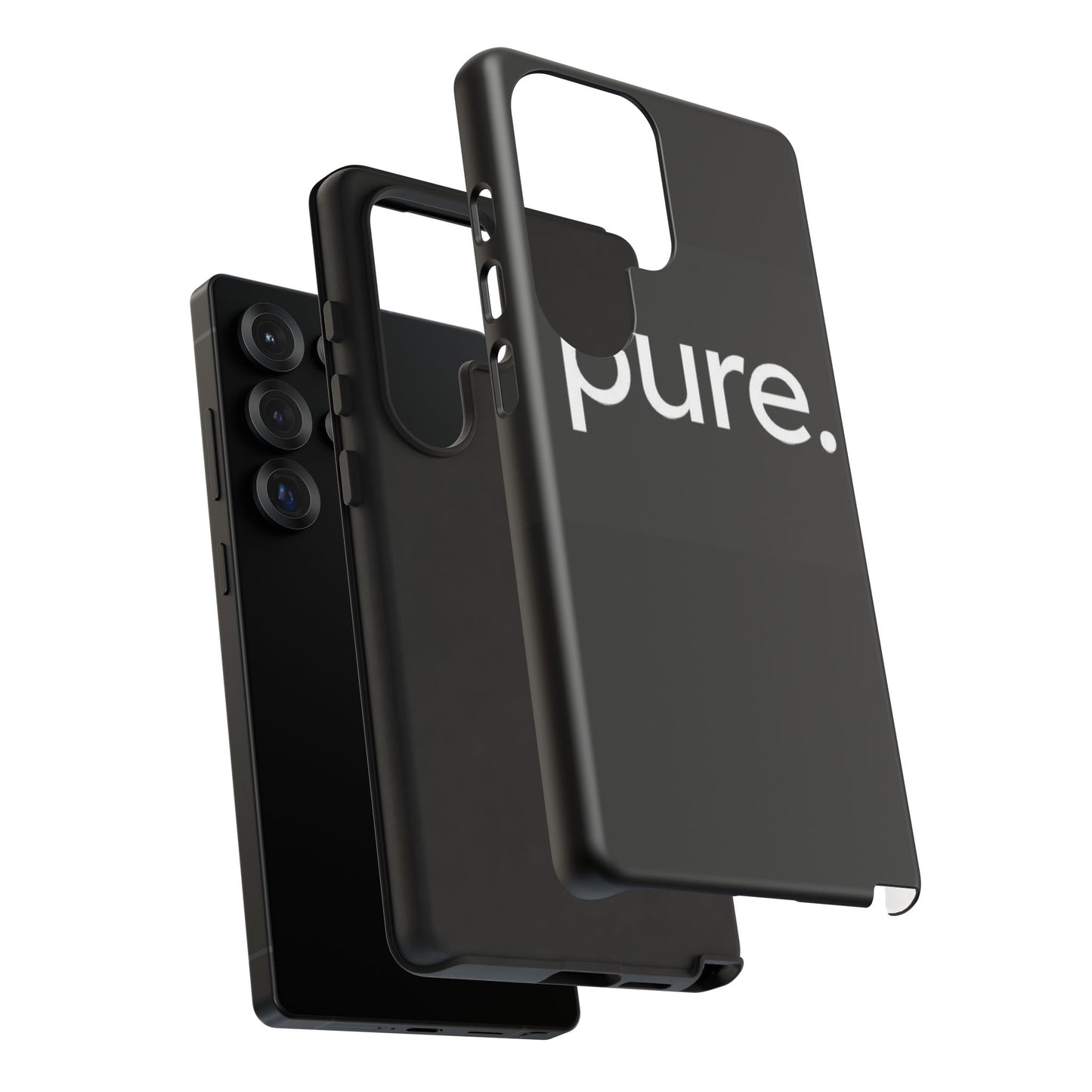 Branded Phone Case - Pure Design, Black Phone Cover, Stylish Merchandise