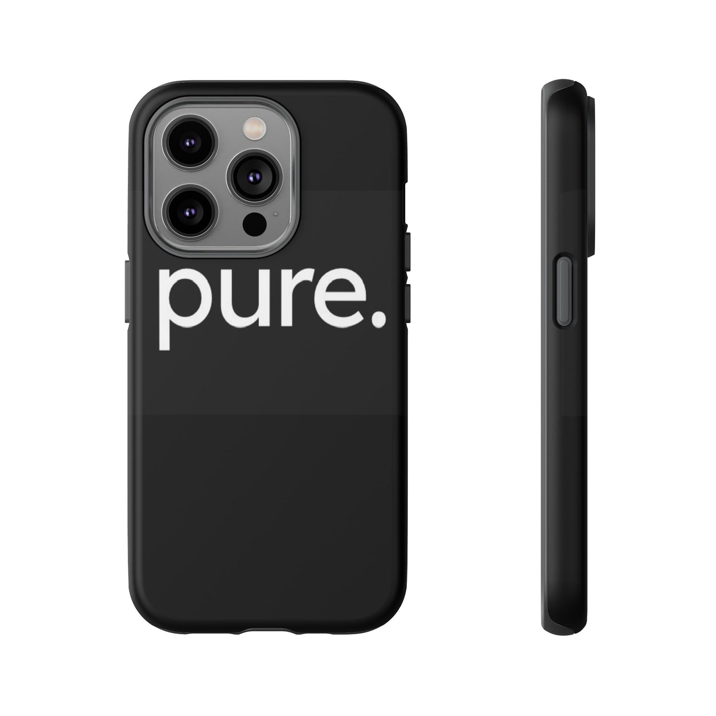 Branded Phone Case - Pure Design, Black Phone Cover, Stylish Merchandise