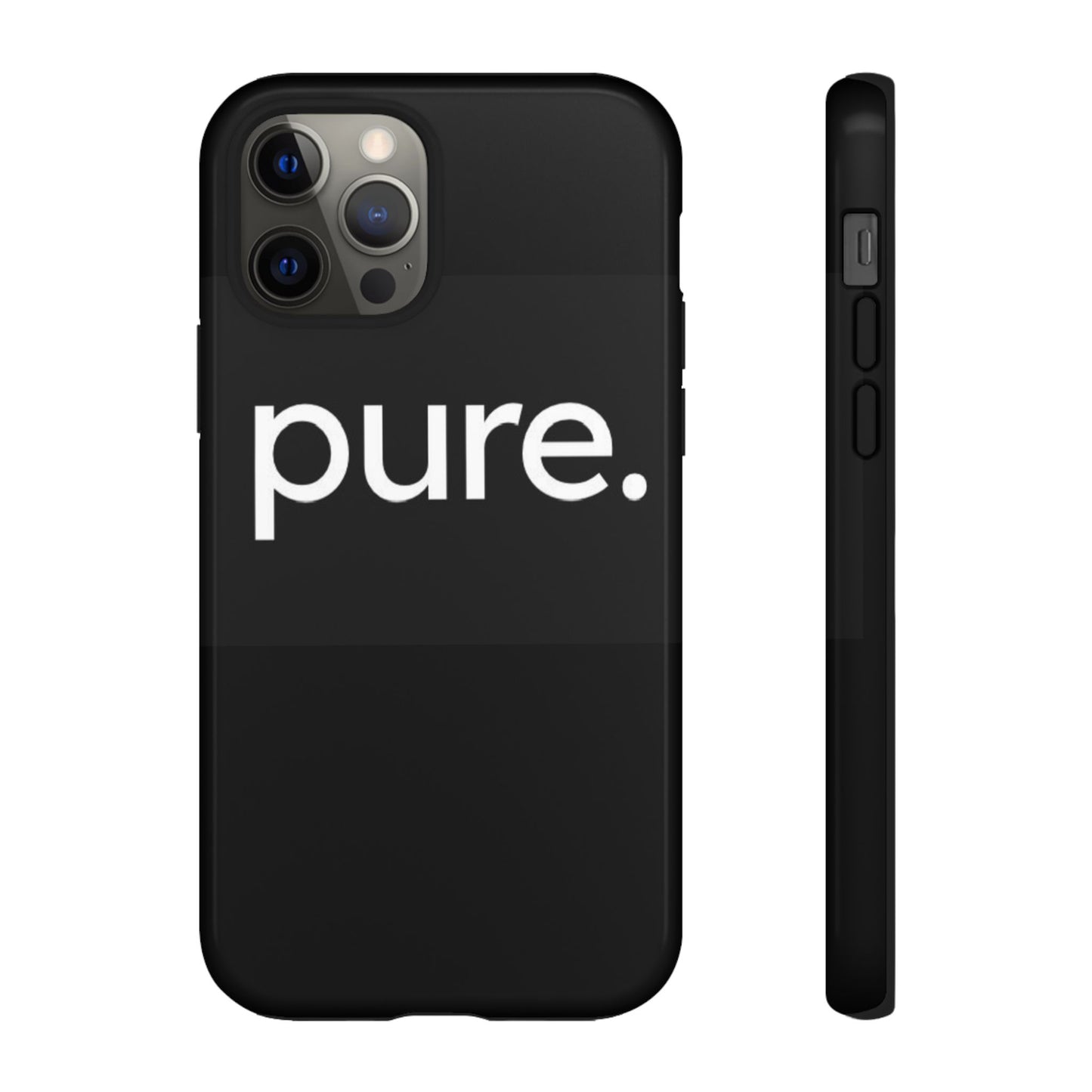 Branded Phone Case - Pure Design, Black Phone Cover, Stylish Merchandise