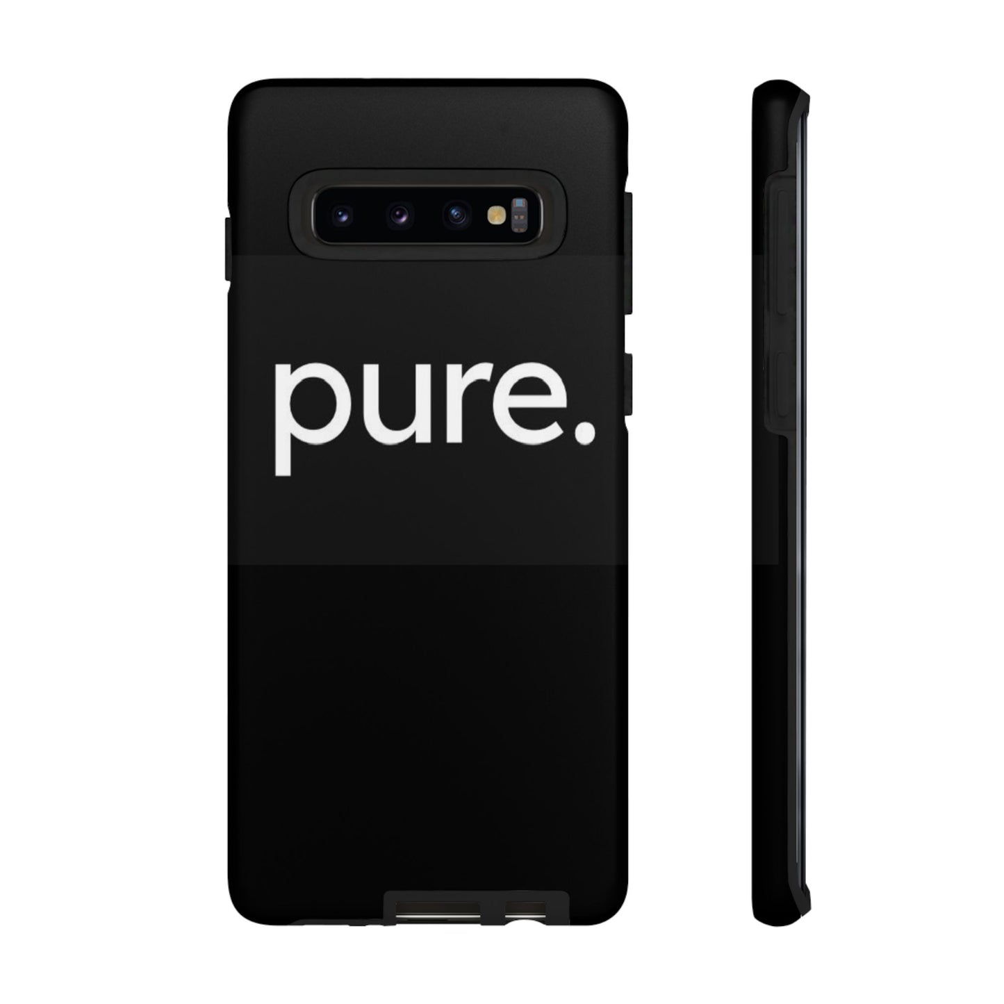 Branded Phone Case - Pure Design, Black Phone Cover, Stylish Merchandise