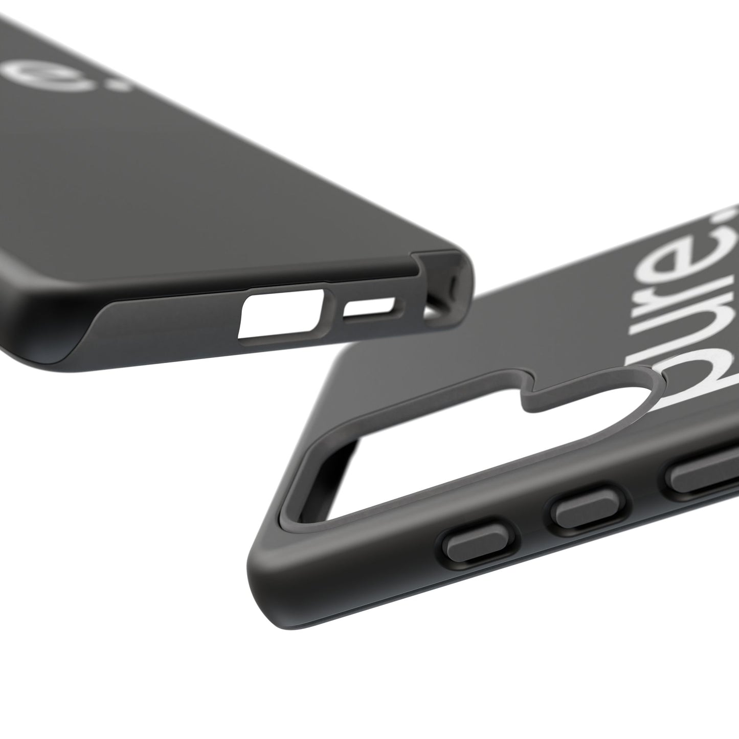 Branded Phone Case - Pure Design, Black Phone Cover, Stylish Merchandise