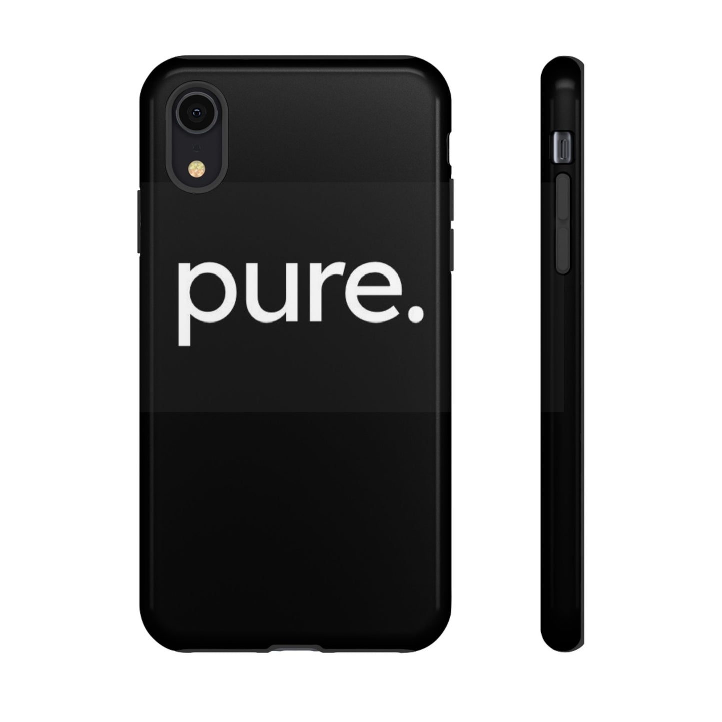 Branded Phone Case - Pure Design, Black Phone Cover, Stylish Merchandise