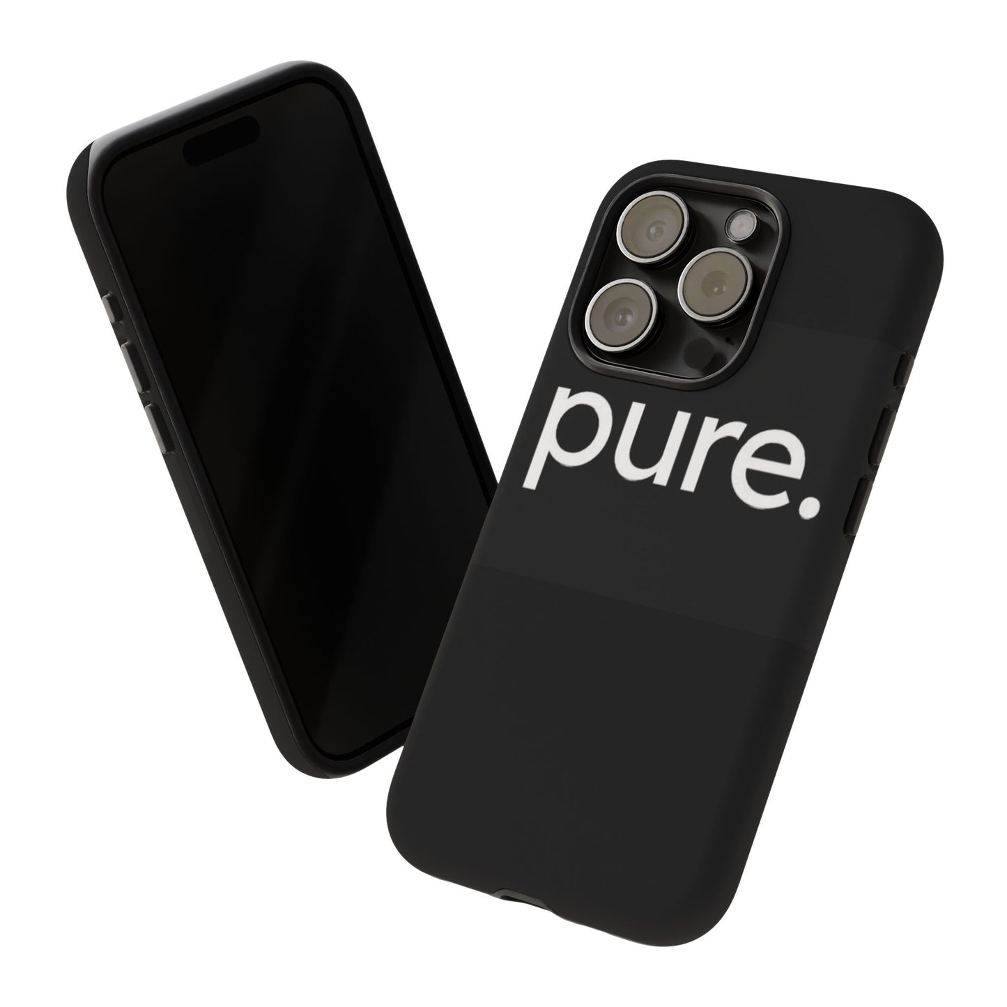Branded Phone Case - Pure Design, Black Phone Cover, Stylish Merchandise