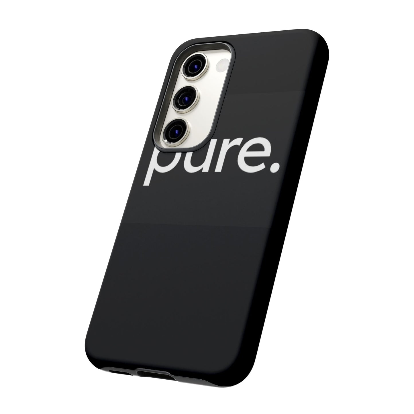 Branded Phone Case - Pure Design, Black Phone Cover, Stylish Merchandise