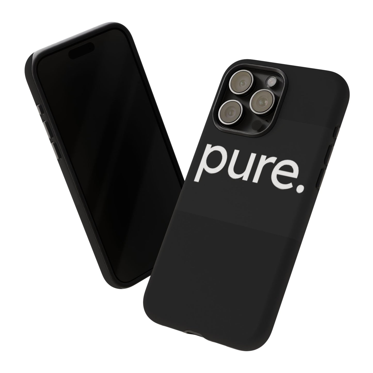 Branded Phone Case - Pure Design, Black Phone Cover, Stylish Merchandise