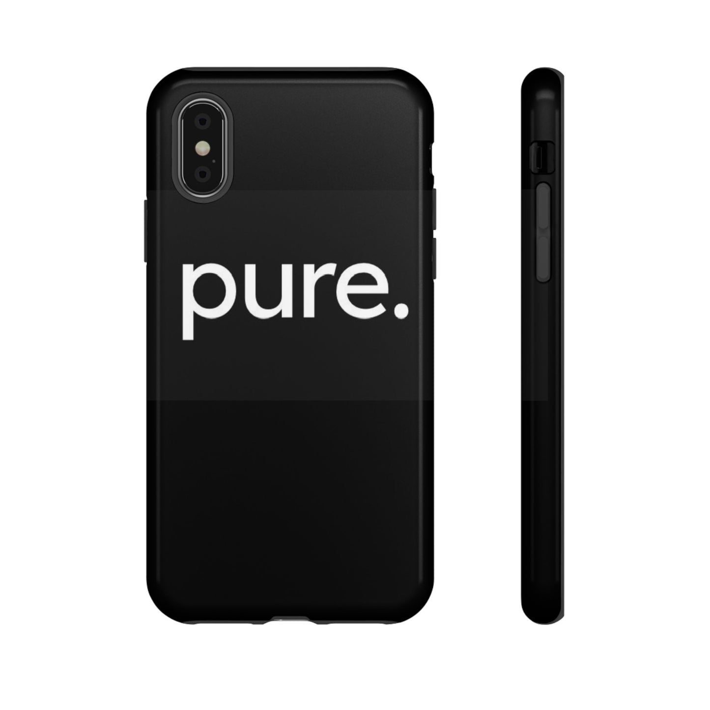 Branded Phone Case - Pure Design, Black Phone Cover, Stylish Merchandise