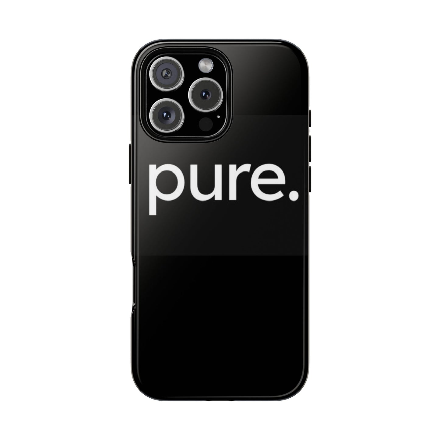 Branded Phone Case - Pure Design, Black Phone Cover, Stylish Merchandise