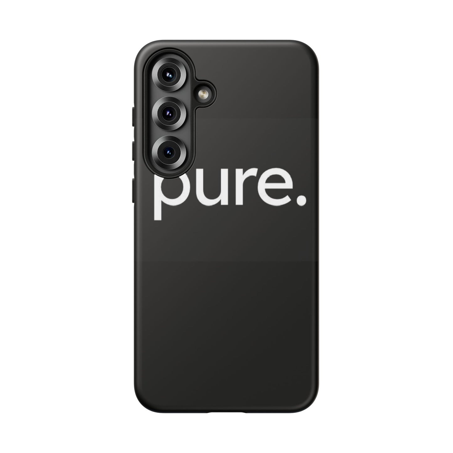 Branded Phone Case - Pure Design, Black Phone Cover, Stylish Merchandise