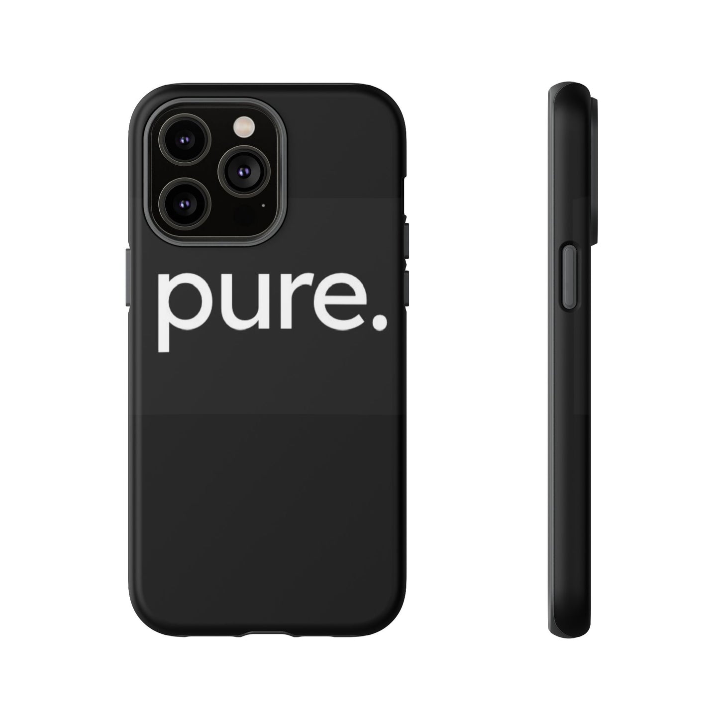 Branded Phone Case - Pure Design, Black Phone Cover, Stylish Merchandise