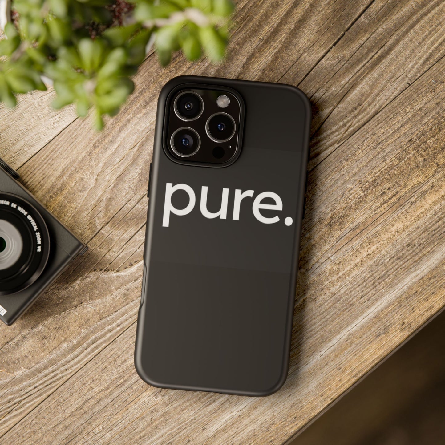 Branded Phone Case - Pure Design, Black Phone Cover, Stylish Merchandise