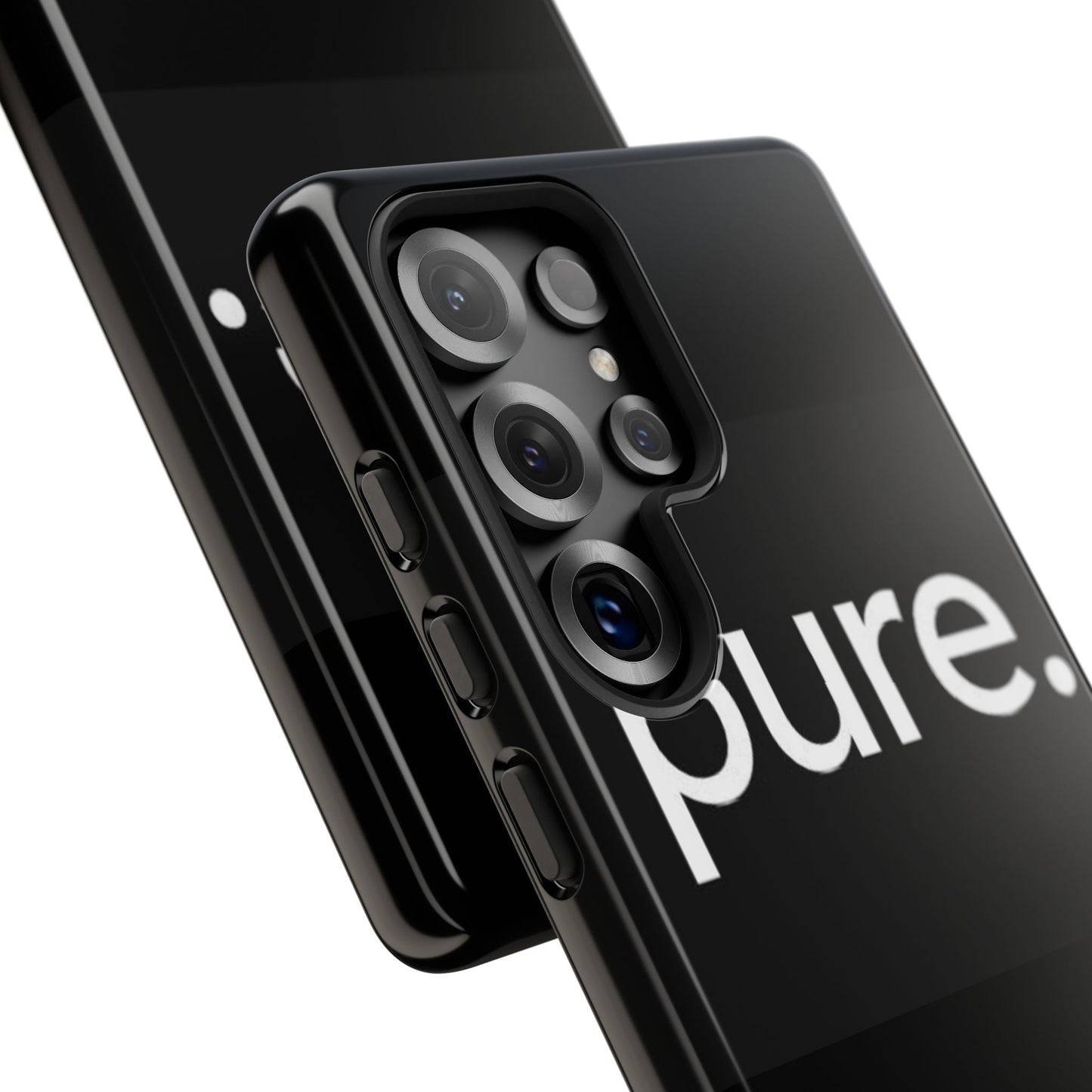 Branded Phone Case - Pure Design, Black Phone Cover, Stylish Merchandise