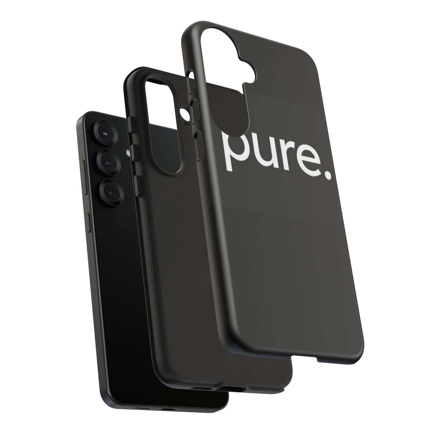 Branded Phone Case - Pure Design, Black Phone Cover, Stylish Merchandise