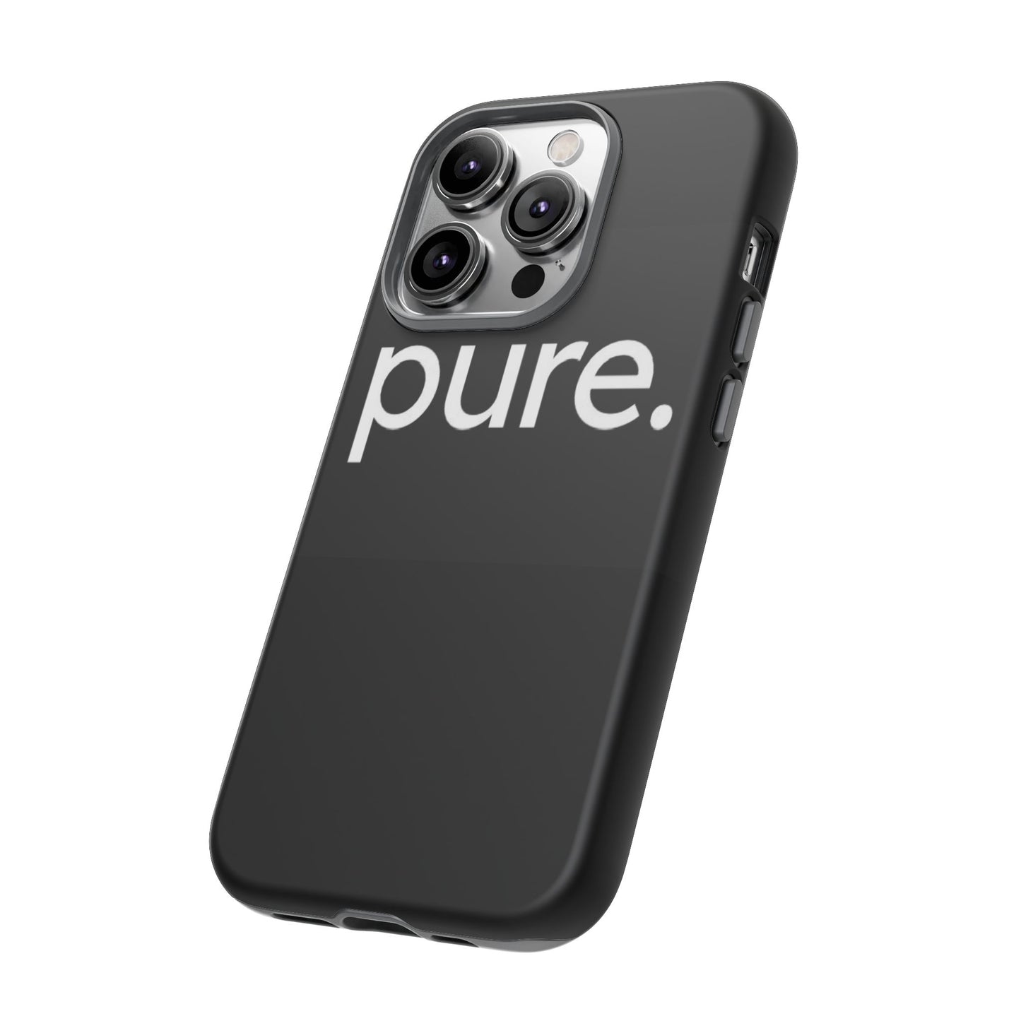 Branded Phone Case - Pure Design, Black Phone Cover, Stylish Merchandise