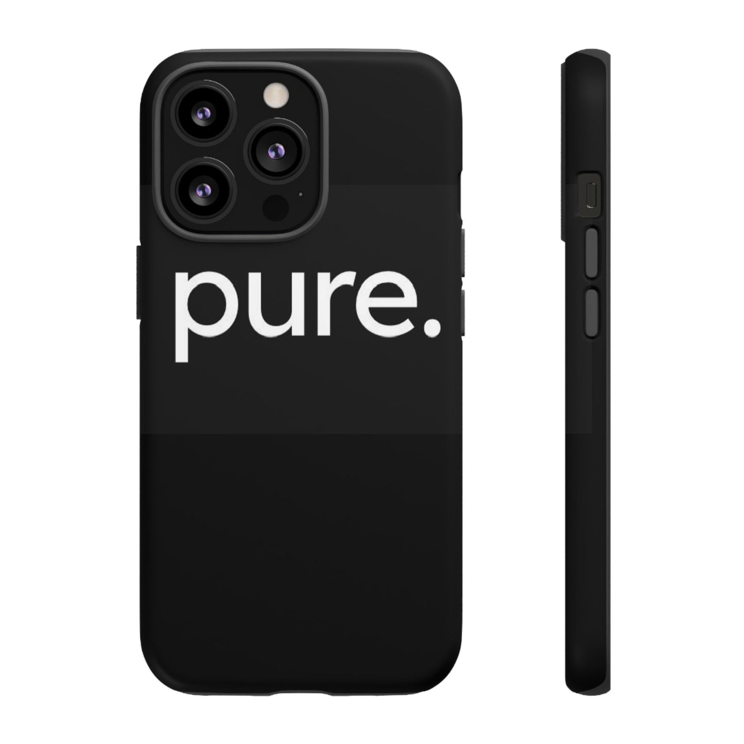 Branded Phone Case - Pure Design, Black Phone Cover, Stylish Merchandise