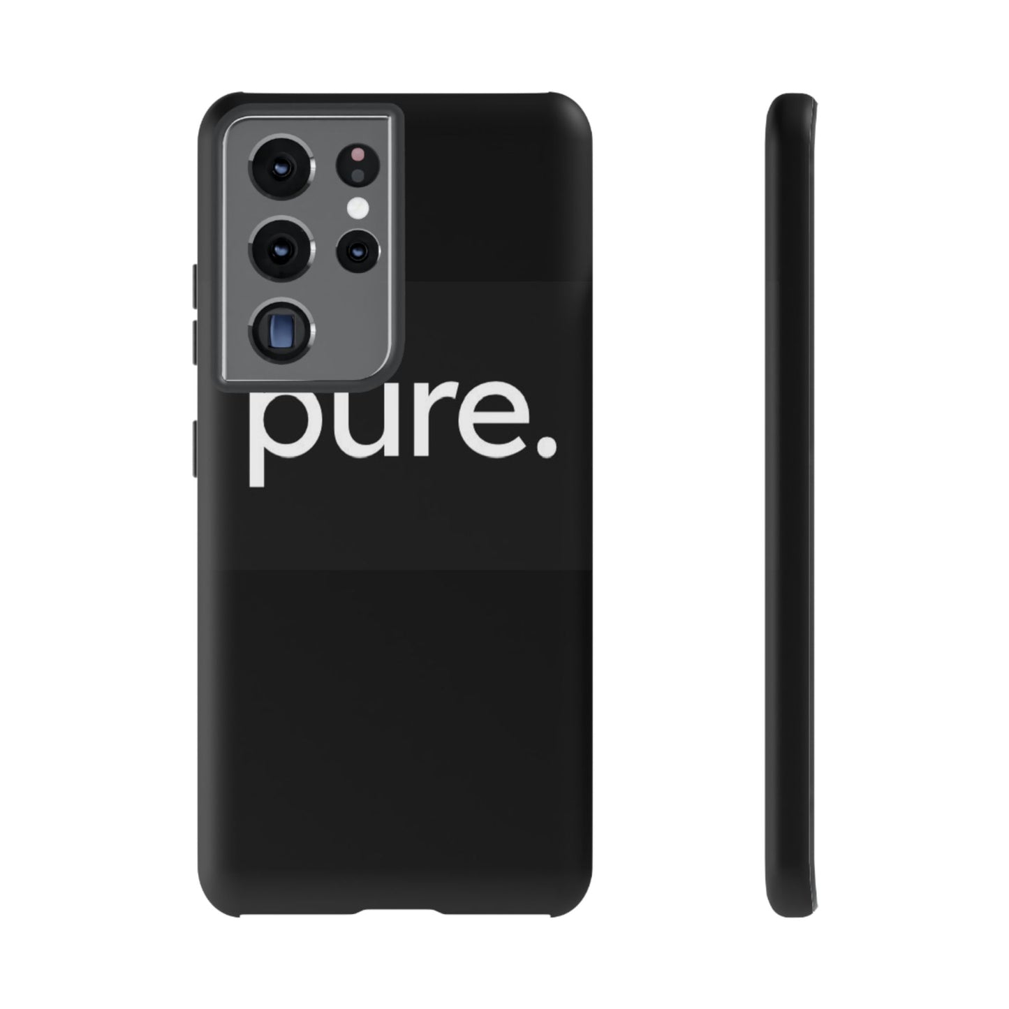 Branded Phone Case - Pure Design, Black Phone Cover, Stylish Merchandise