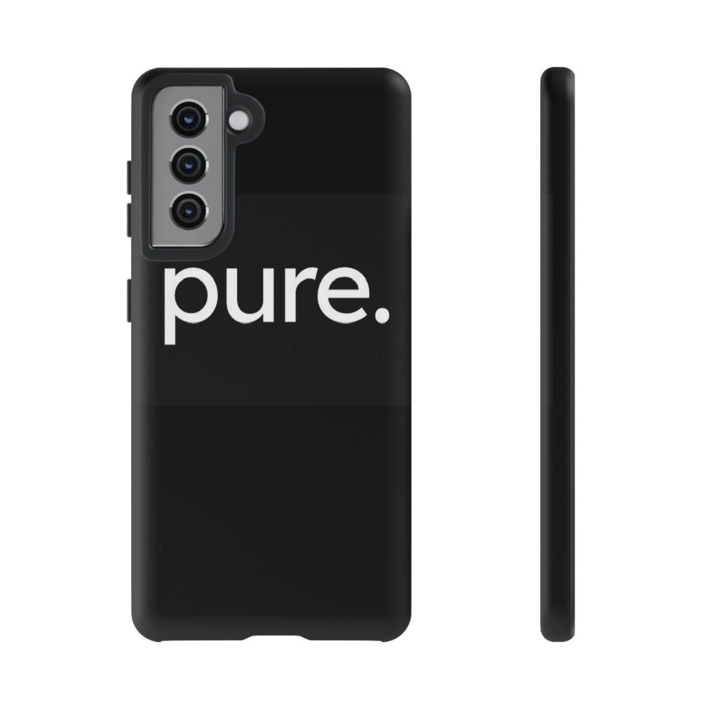 Branded Phone Case - Pure Design, Black Phone Cover, Stylish Merchandise