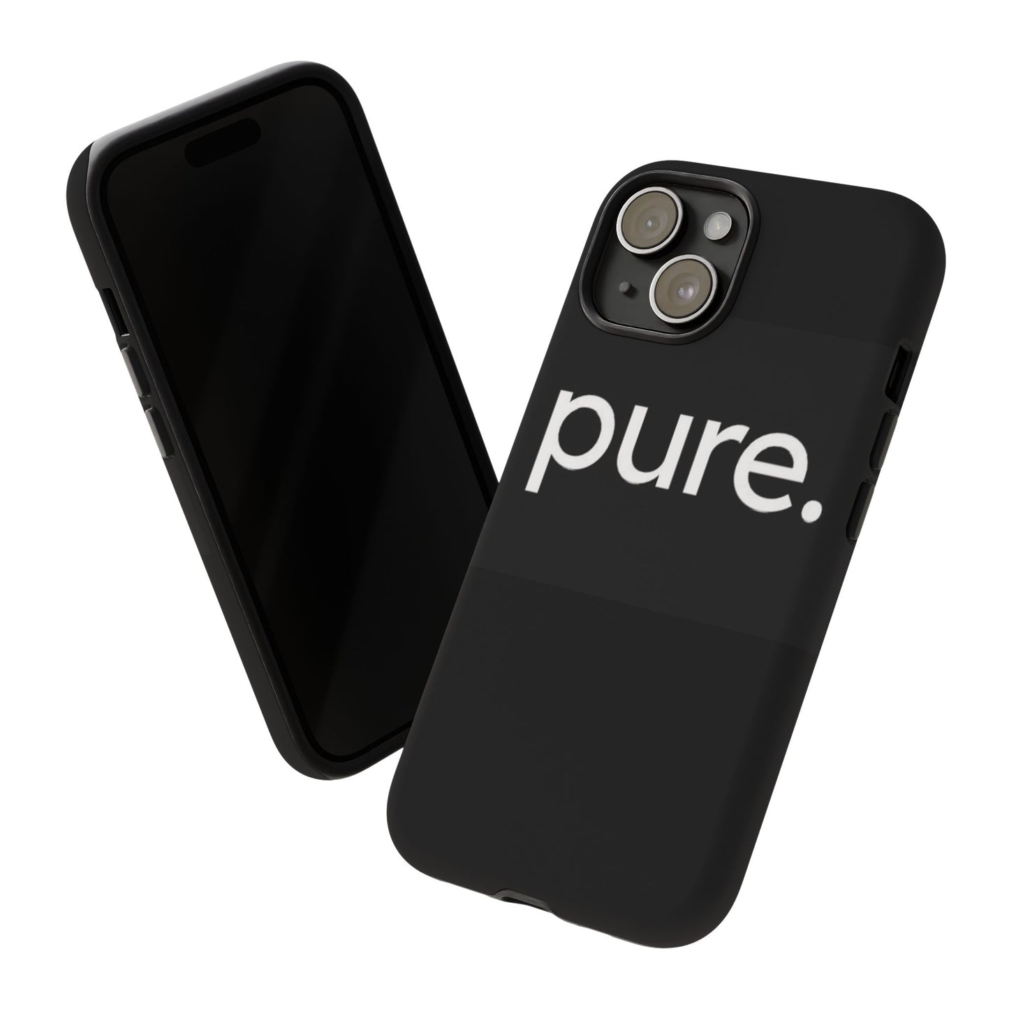 Branded Phone Case - Pure Design, Black Phone Cover, Stylish Merchandise