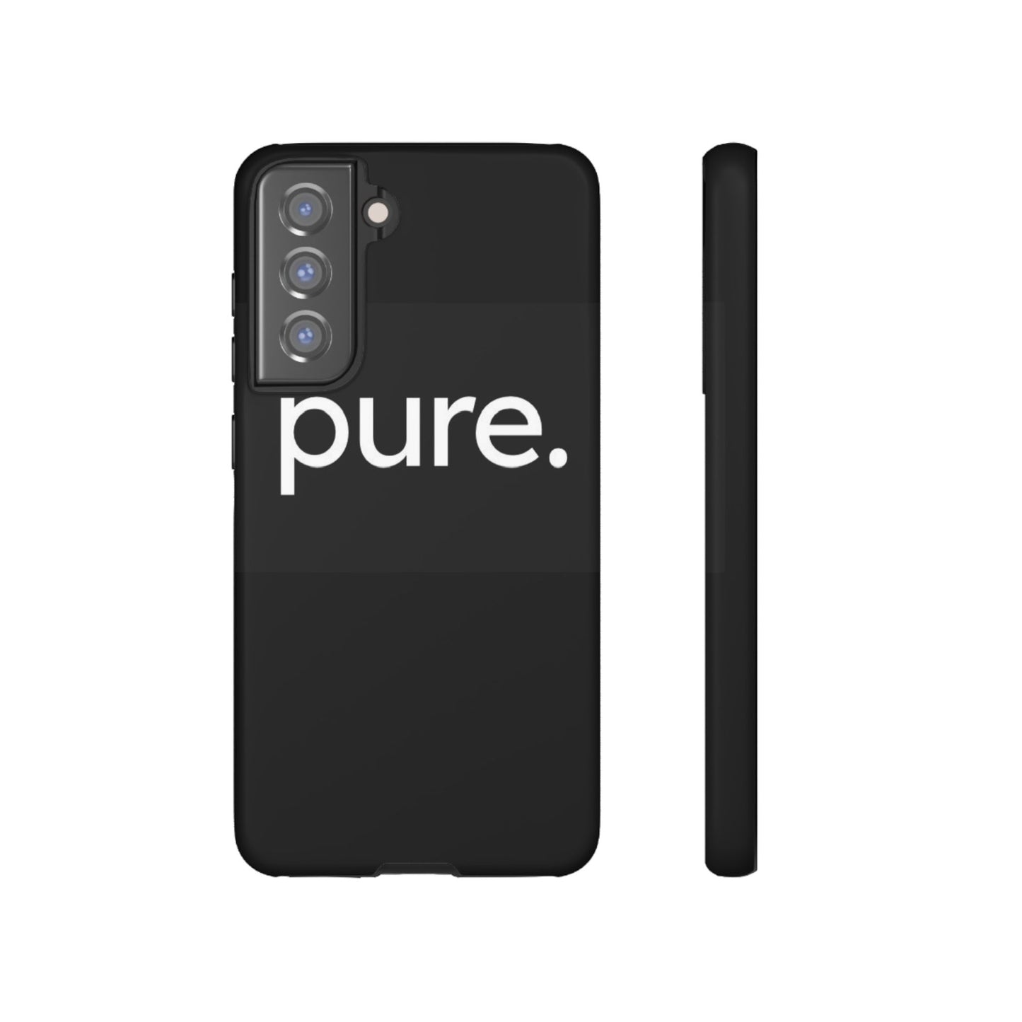 Branded Phone Case - Pure Design, Black Phone Cover, Stylish Merchandise