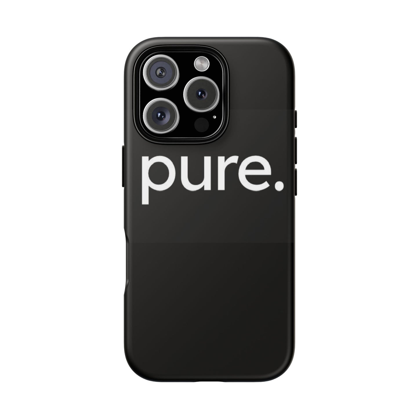 Branded Phone Case - Pure Design, Black Phone Cover, Stylish Merchandise