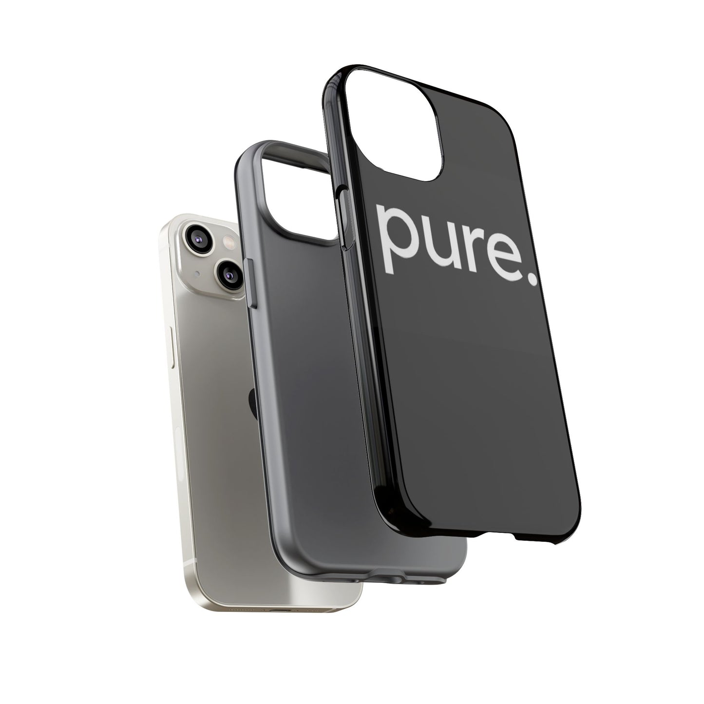 Branded Phone Case - Pure Design, Black Phone Cover, Stylish Merchandise