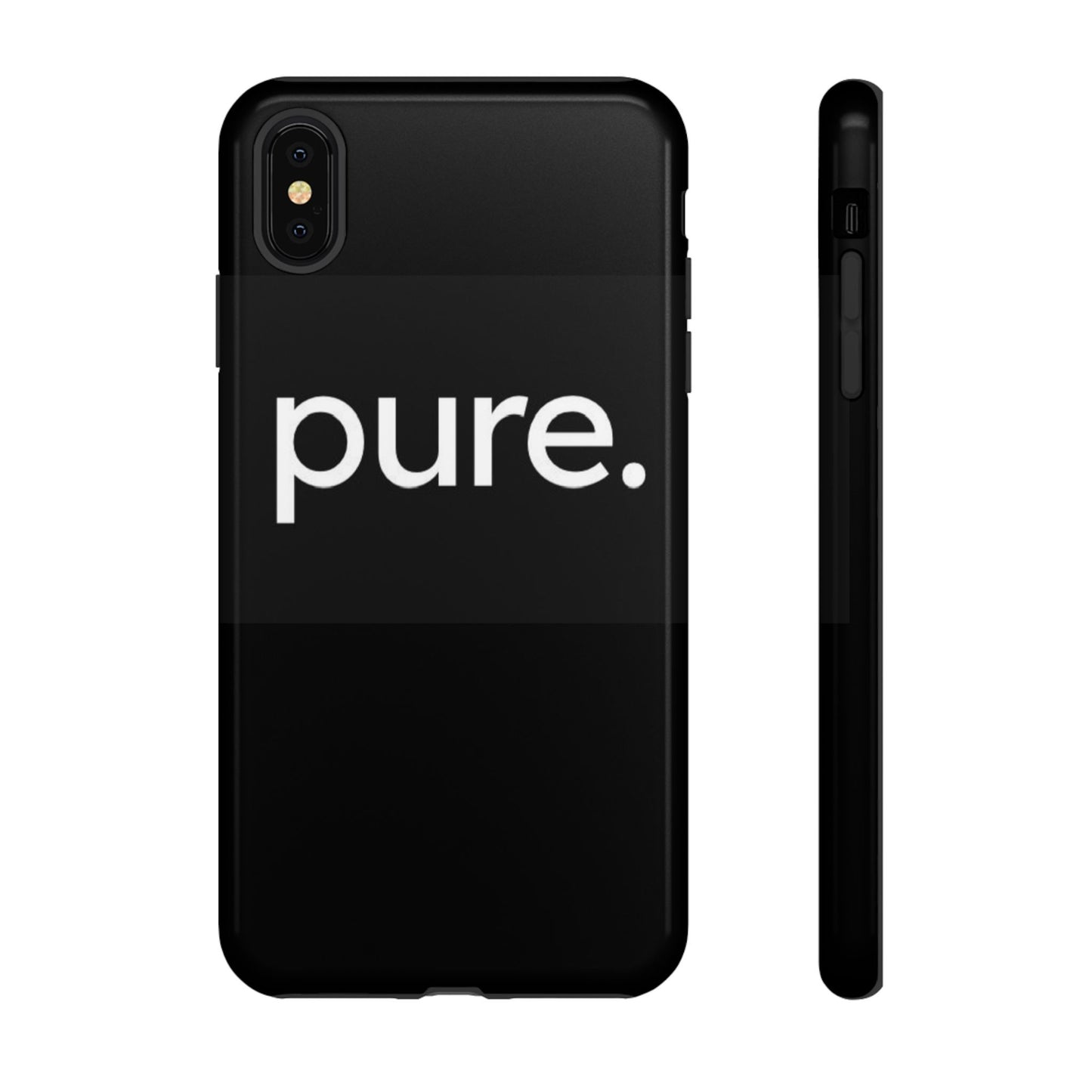 Branded Phone Case - Pure Design, Black Phone Cover, Stylish Merchandise
