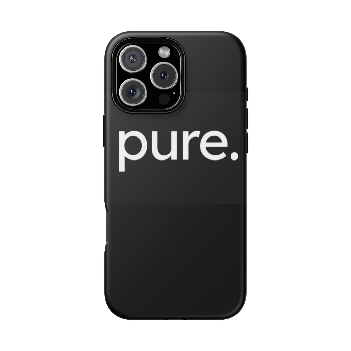 Branded Phone Case - Pure Design, Black Phone Cover, Stylish Merchandise