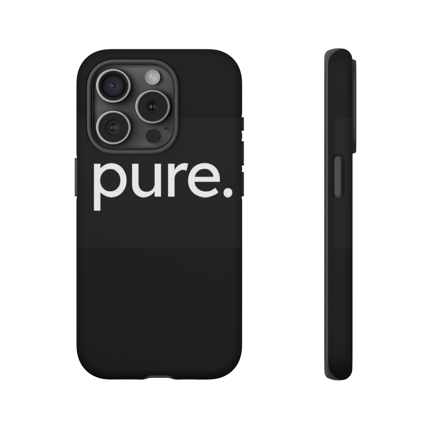 Branded Phone Case - Pure Design, Black Phone Cover, Stylish Merchandise