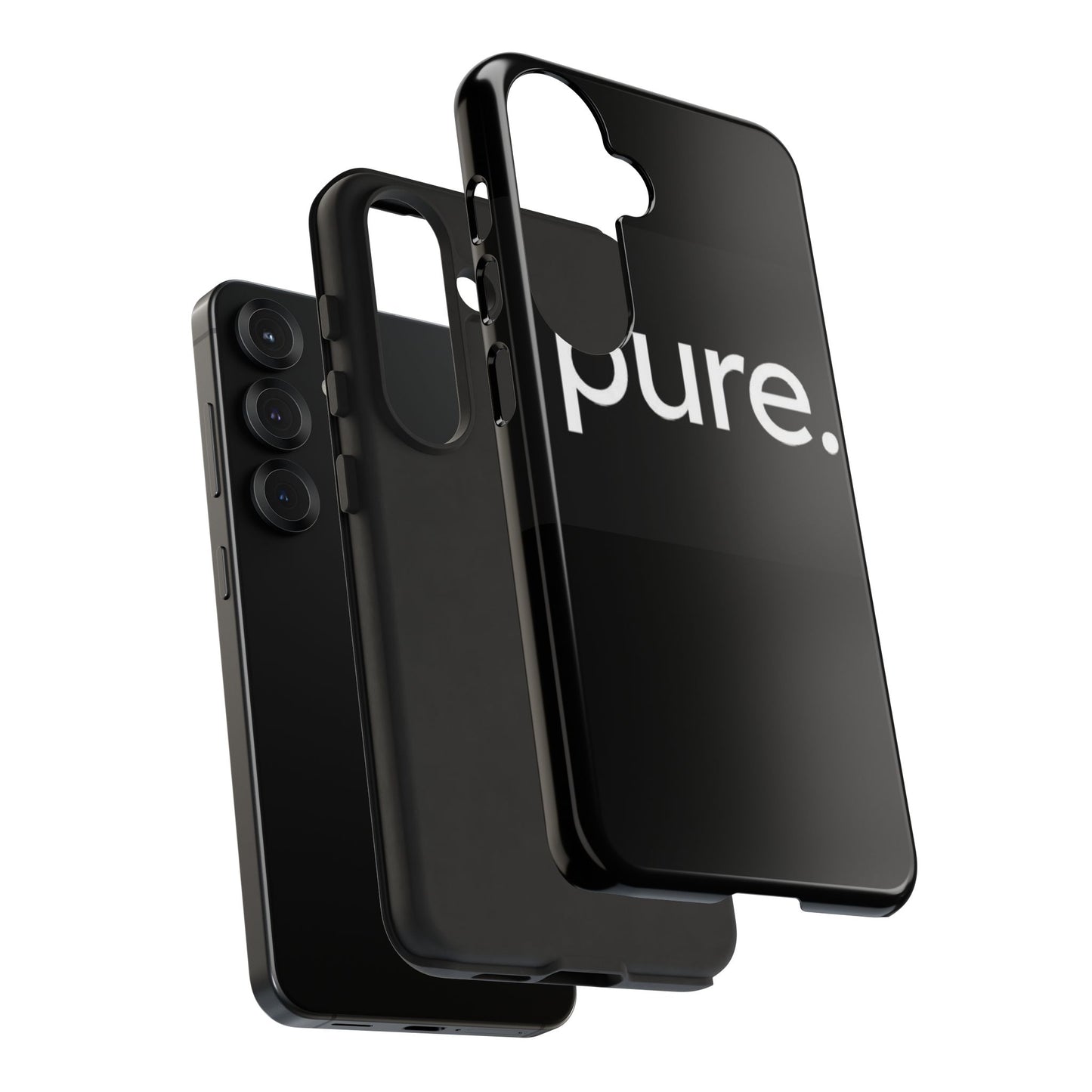 Branded Phone Case - Pure Design, Black Phone Cover, Stylish Merchandise