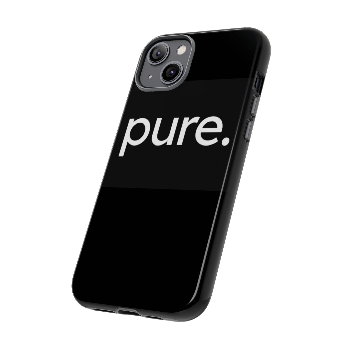 Branded Phone Case - Pure Design, Black Phone Cover, Stylish Merchandise