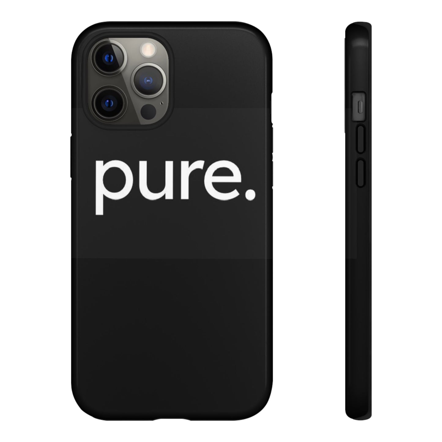 Branded Phone Case - Pure Design, Black Phone Cover, Stylish Merchandise