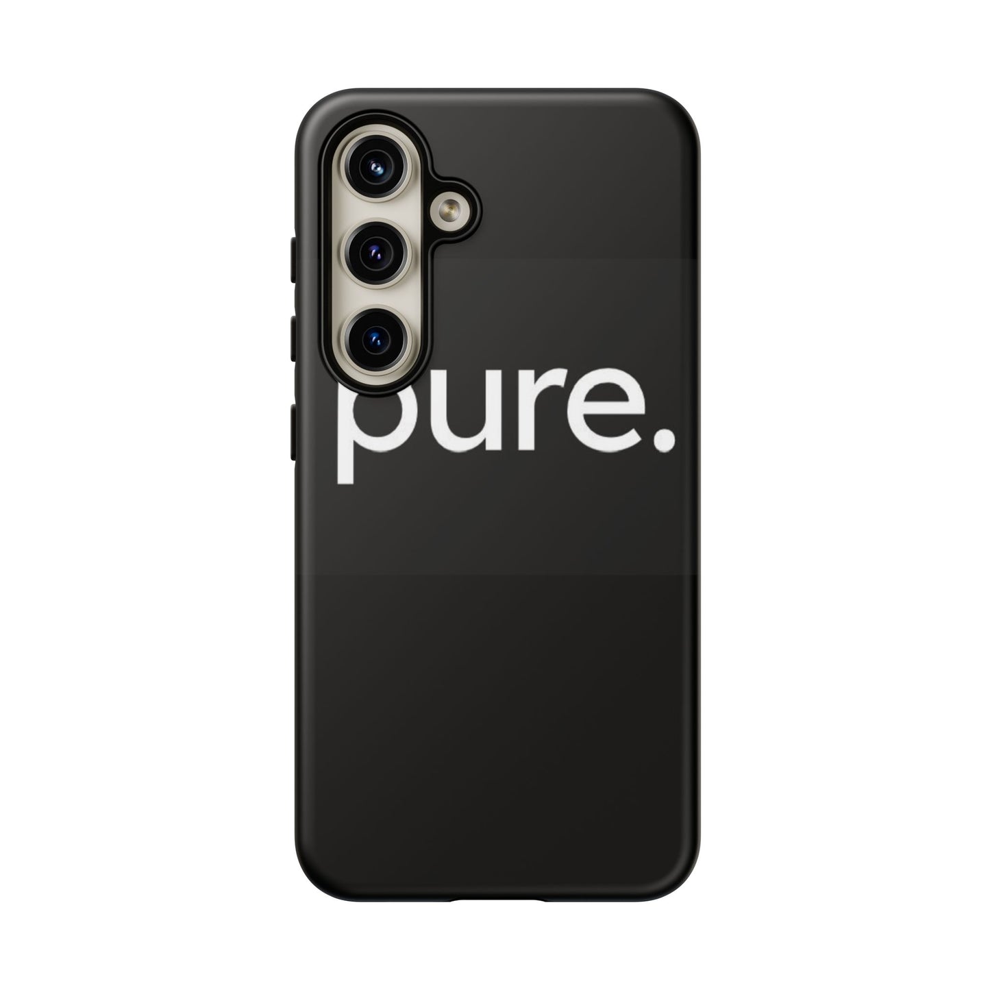 Branded Phone Case - Pure Design, Black Phone Cover, Stylish Merchandise