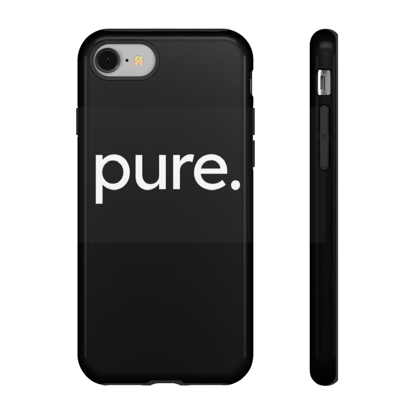 Branded Phone Case - Pure Design, Black Phone Cover, Stylish Merchandise