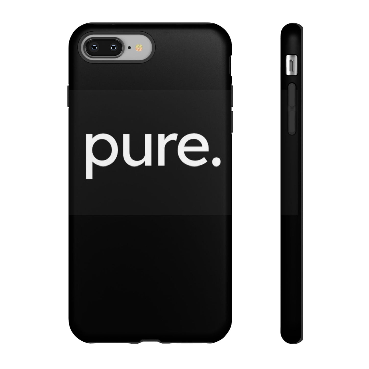 Branded Phone Case - Pure Design, Black Phone Cover, Stylish Merchandise
