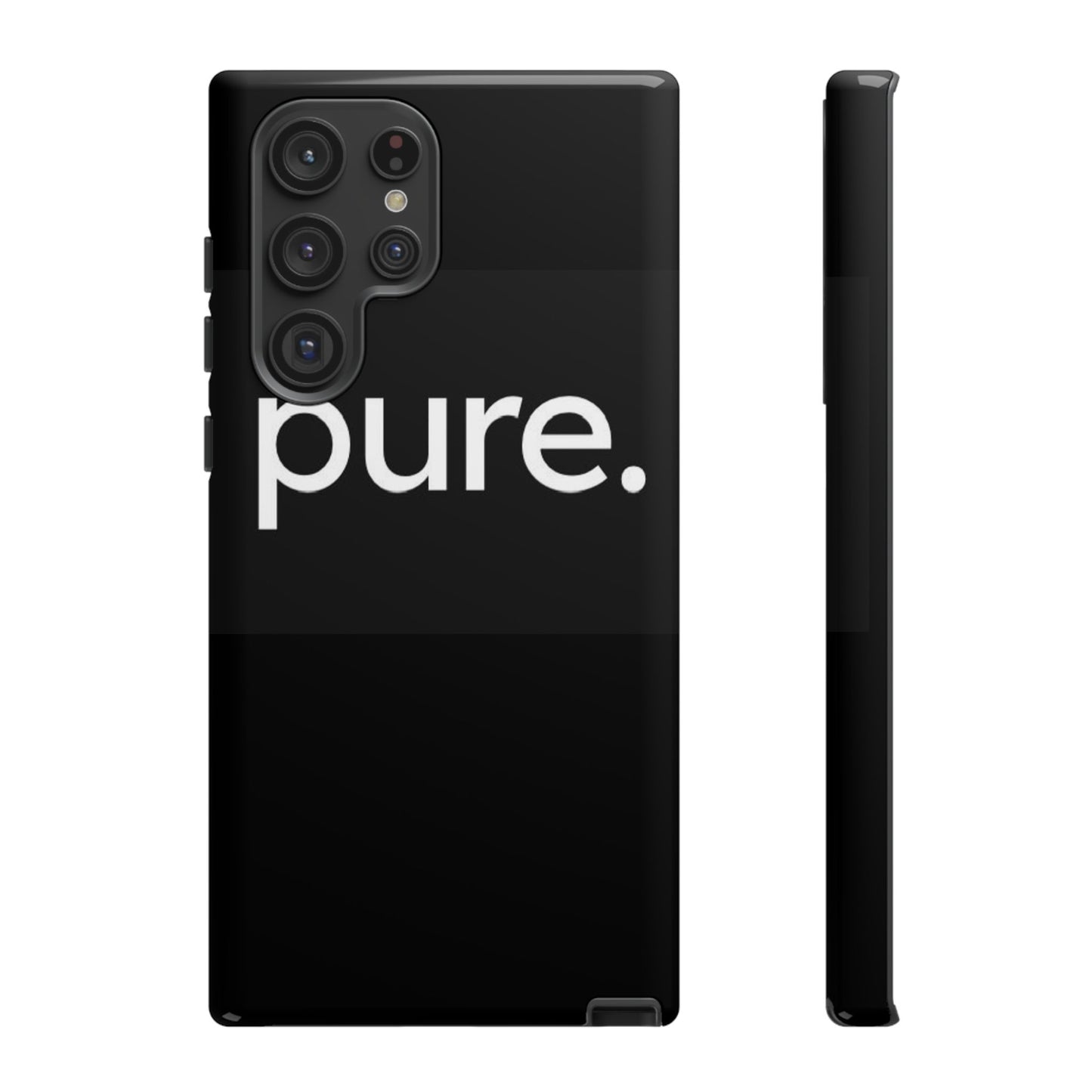 Branded Phone Case - Pure Design, Black Phone Cover, Stylish Merchandise
